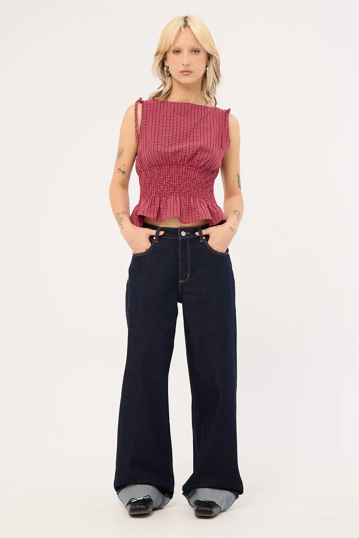 Abrand 95 Mid Baggy Richie Turn Up Dark Blue Denim - Image 2