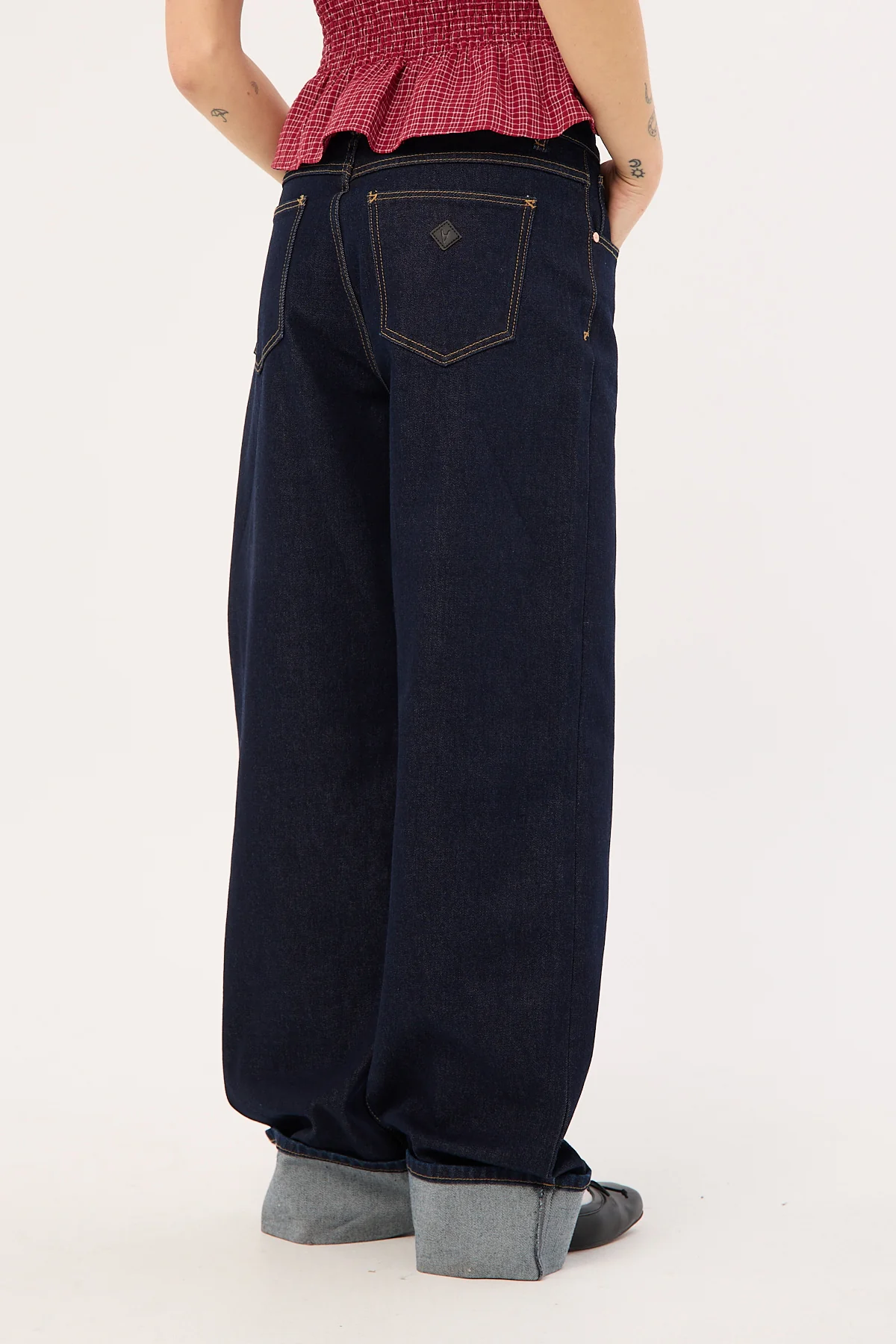 Abrand 95 Mid Baggy Richie Turn Up Dark Blue Denim - Image 6