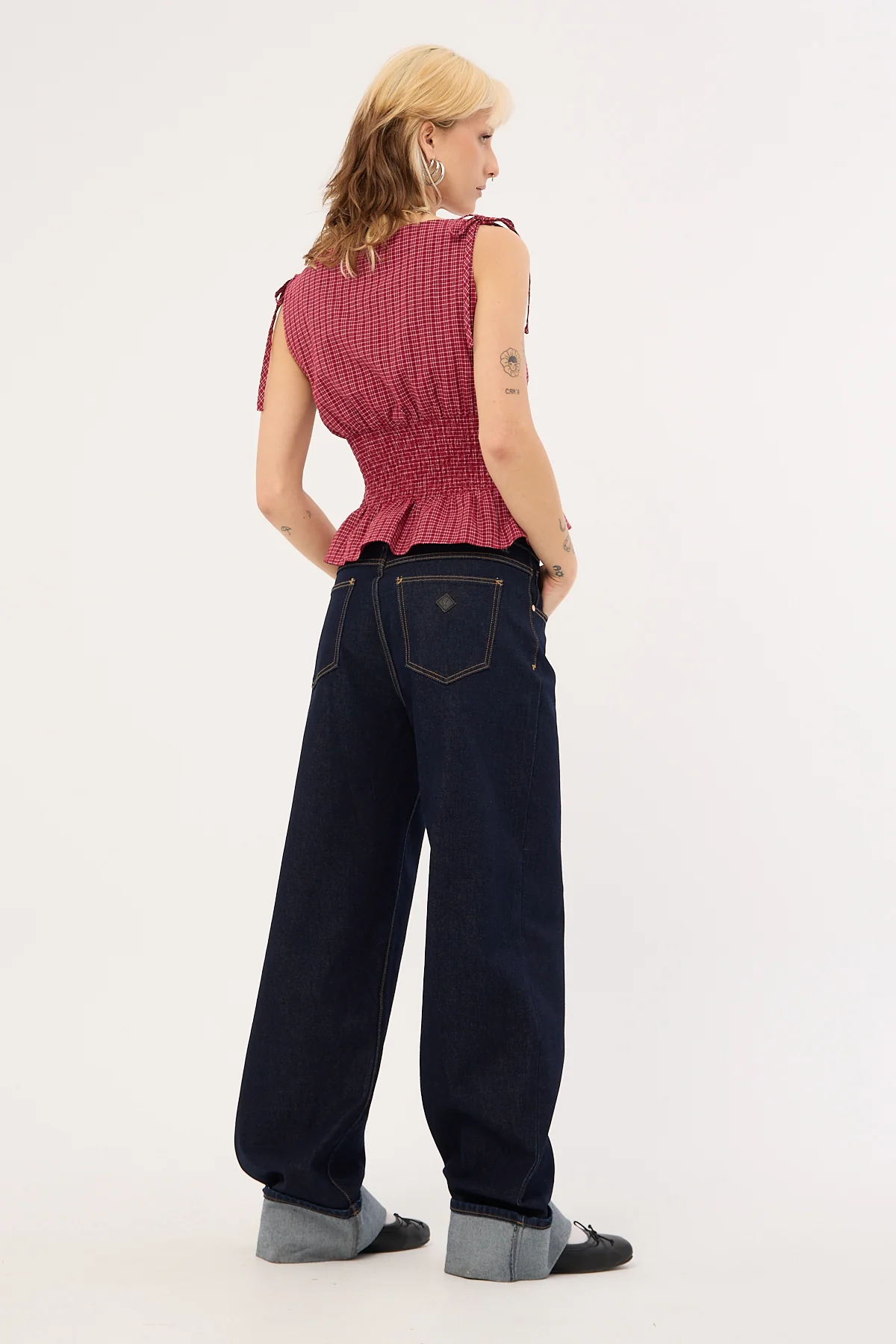 Abrand 95 Mid Baggy Richie Turn Up Dark Blue Denim - Image 7