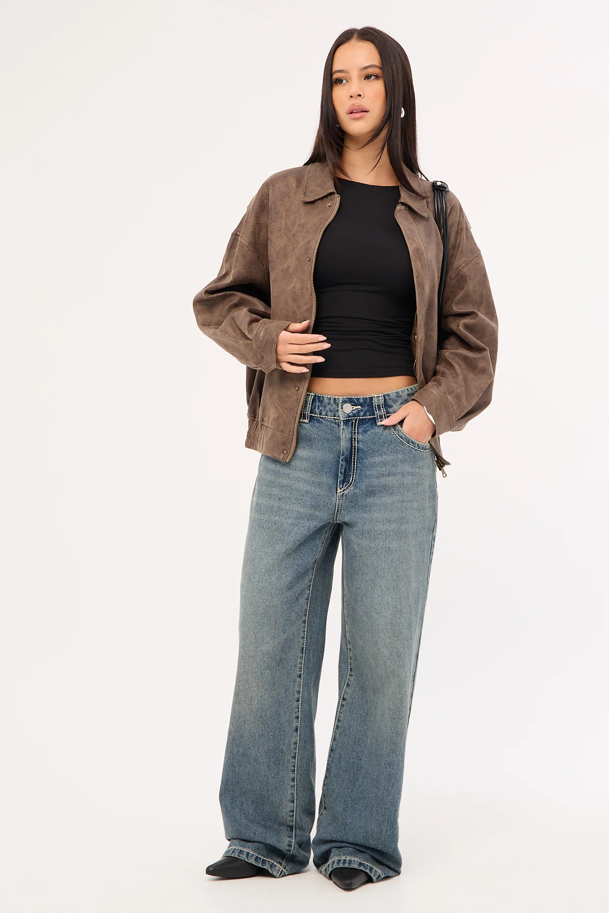 Abrand 95 Mid Rise Baggy Jean Amber
