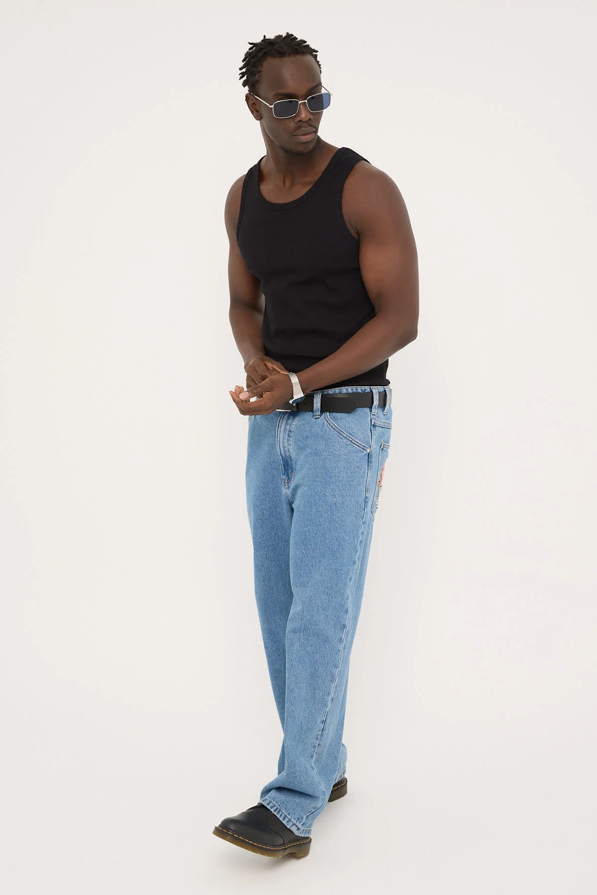 Abrand A5 Davis Flame Baggy Jean Bleached Vintage Indigo - Image 3