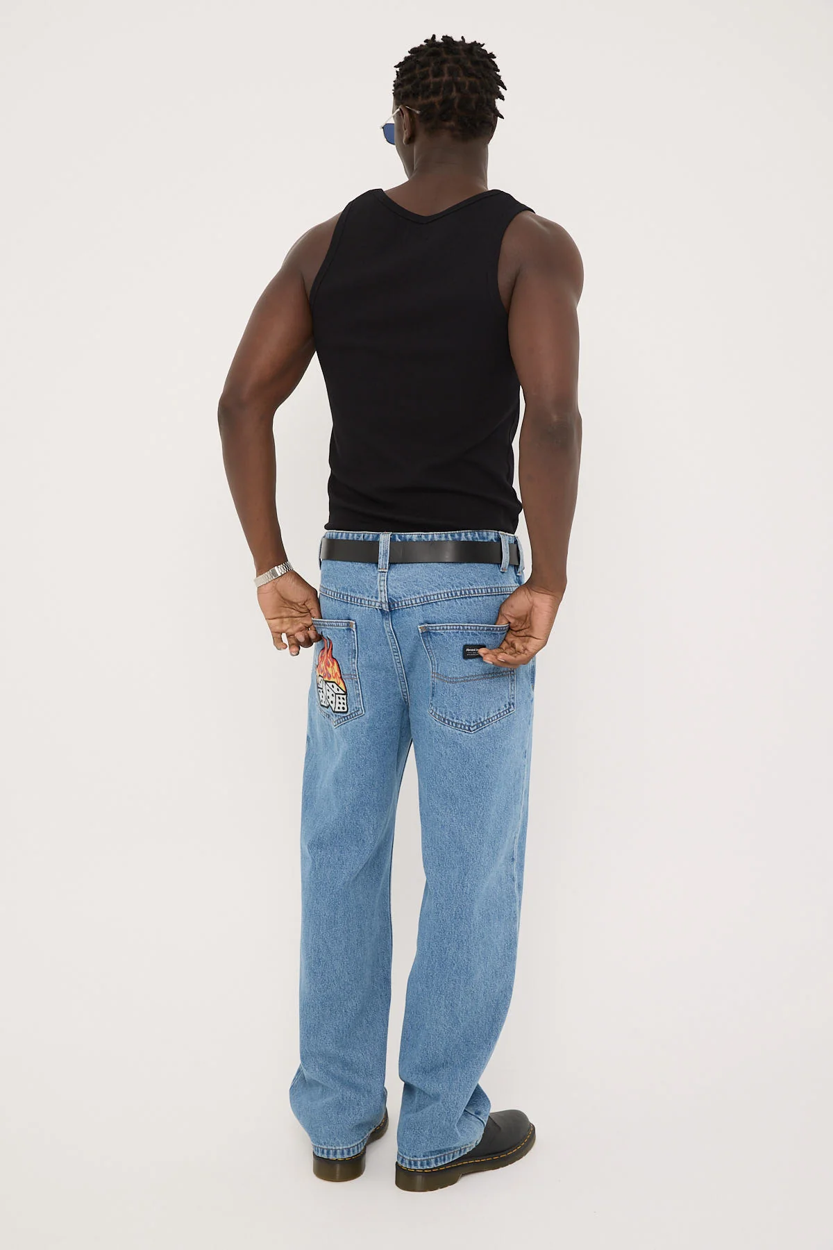 Abrand A5 Davis Flame Baggy Jean Bleached Vintage Indigo - Image 5