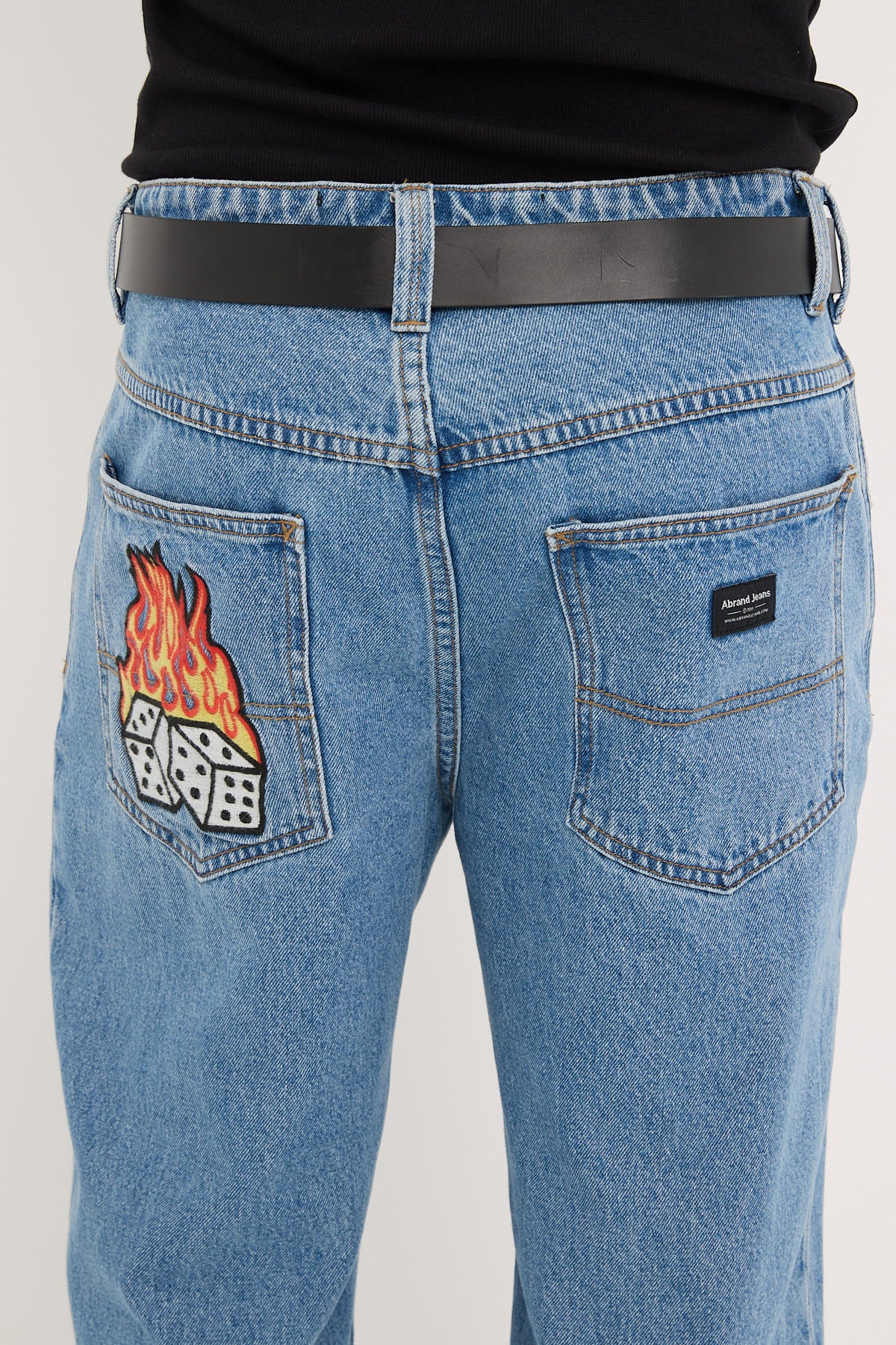 Abrand A5 Davis Flame Baggy Jean Bleached Vintage Indigo - Image 6