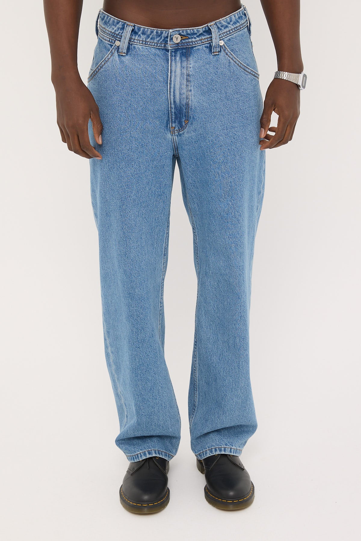 Abrand A5 Davis Flame Baggy Jean Bleached Vintage Indigo - Image 7