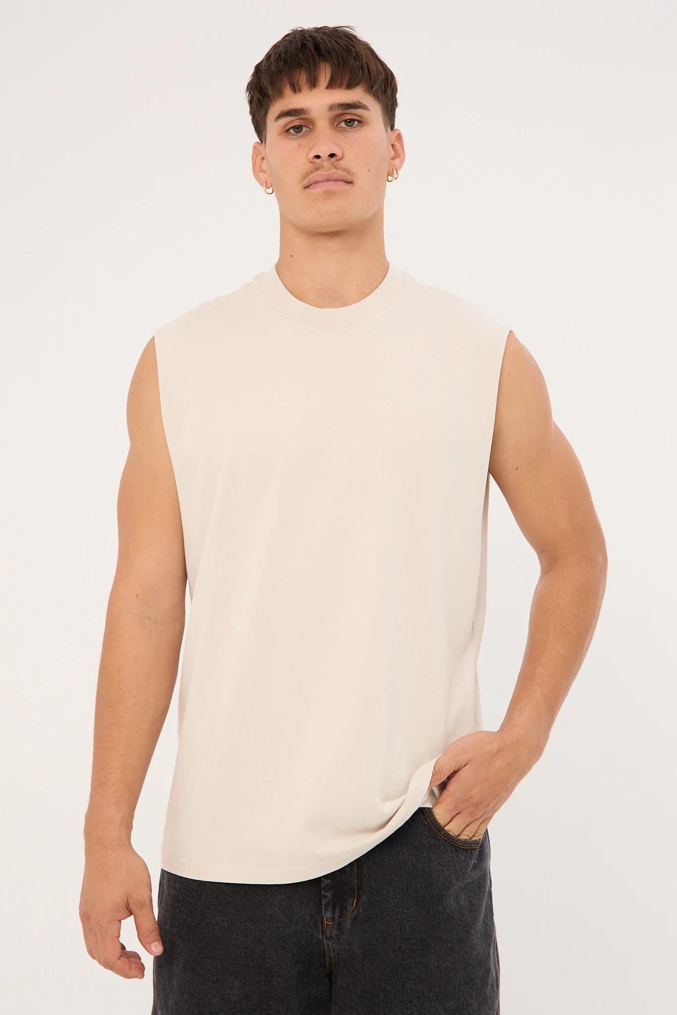 As Colour Heavy Faded Tank Faded Bone
