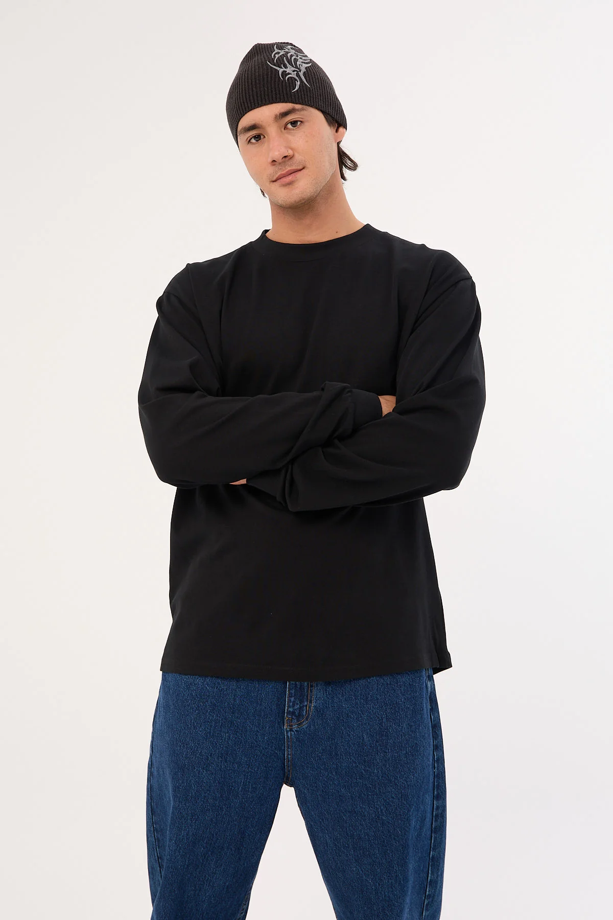 As Colour Heavy Long Sleeve Tee Black - Image 5