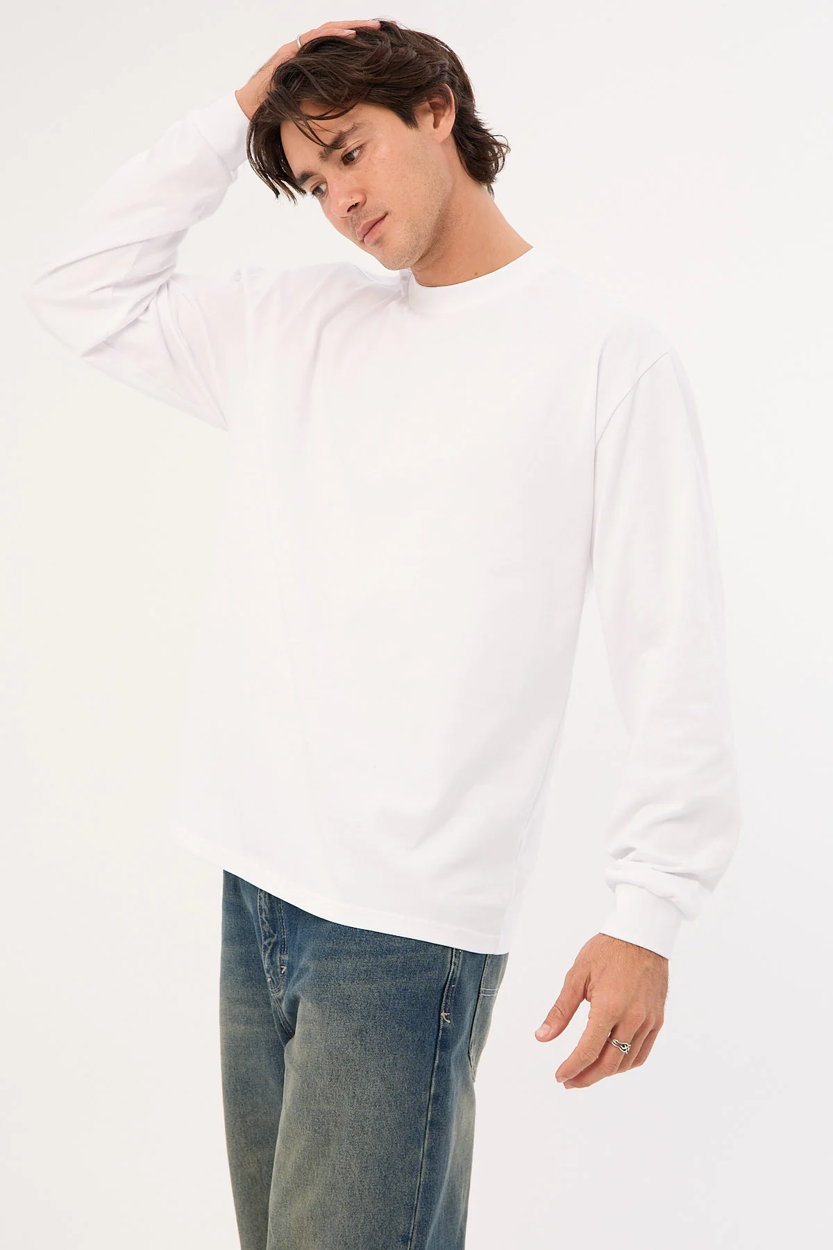 As Colour Heavy Long Sleeve Tee White - Image 5