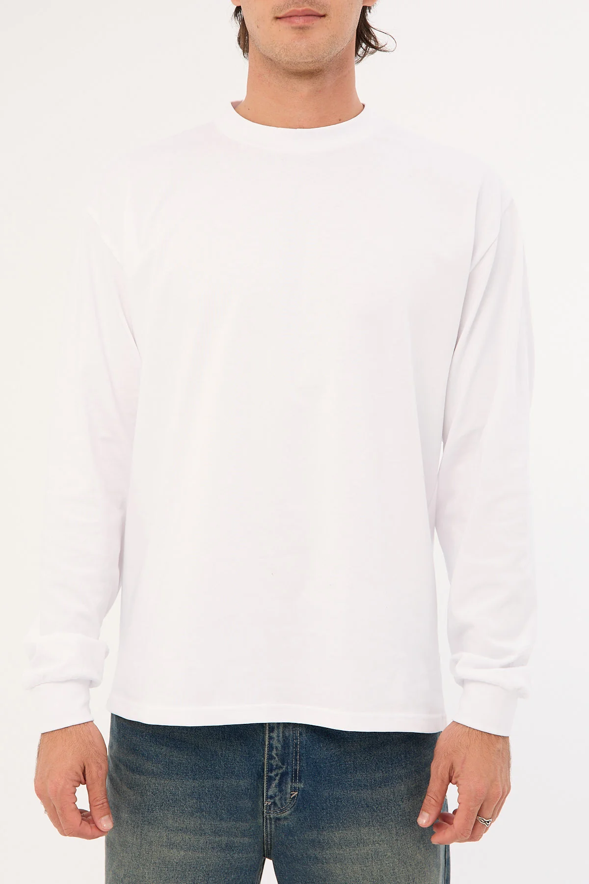 As Colour Heavy Long Sleeve Tee White - Image 7