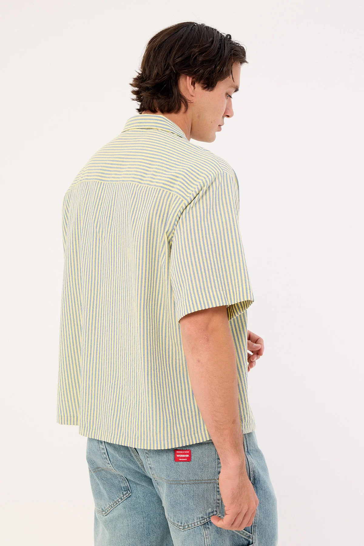 Barney Cools Boathouse Shirt Green Stripe - Image 5
