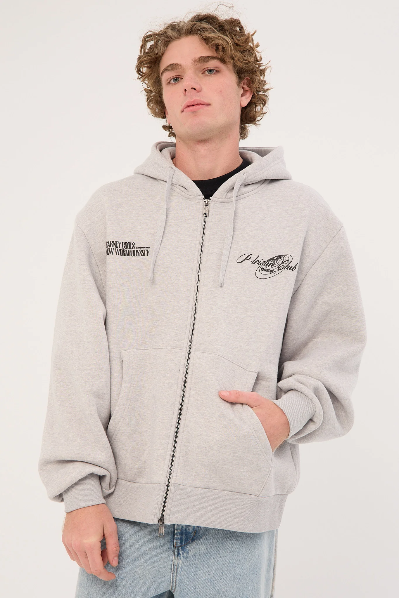 Barney Cools NS Zip Hood Grey Melange - Image 4