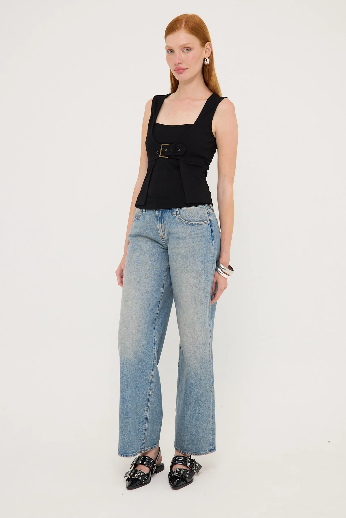 Basic Pleasure Mode Athena Buckle Top Black - Image 3