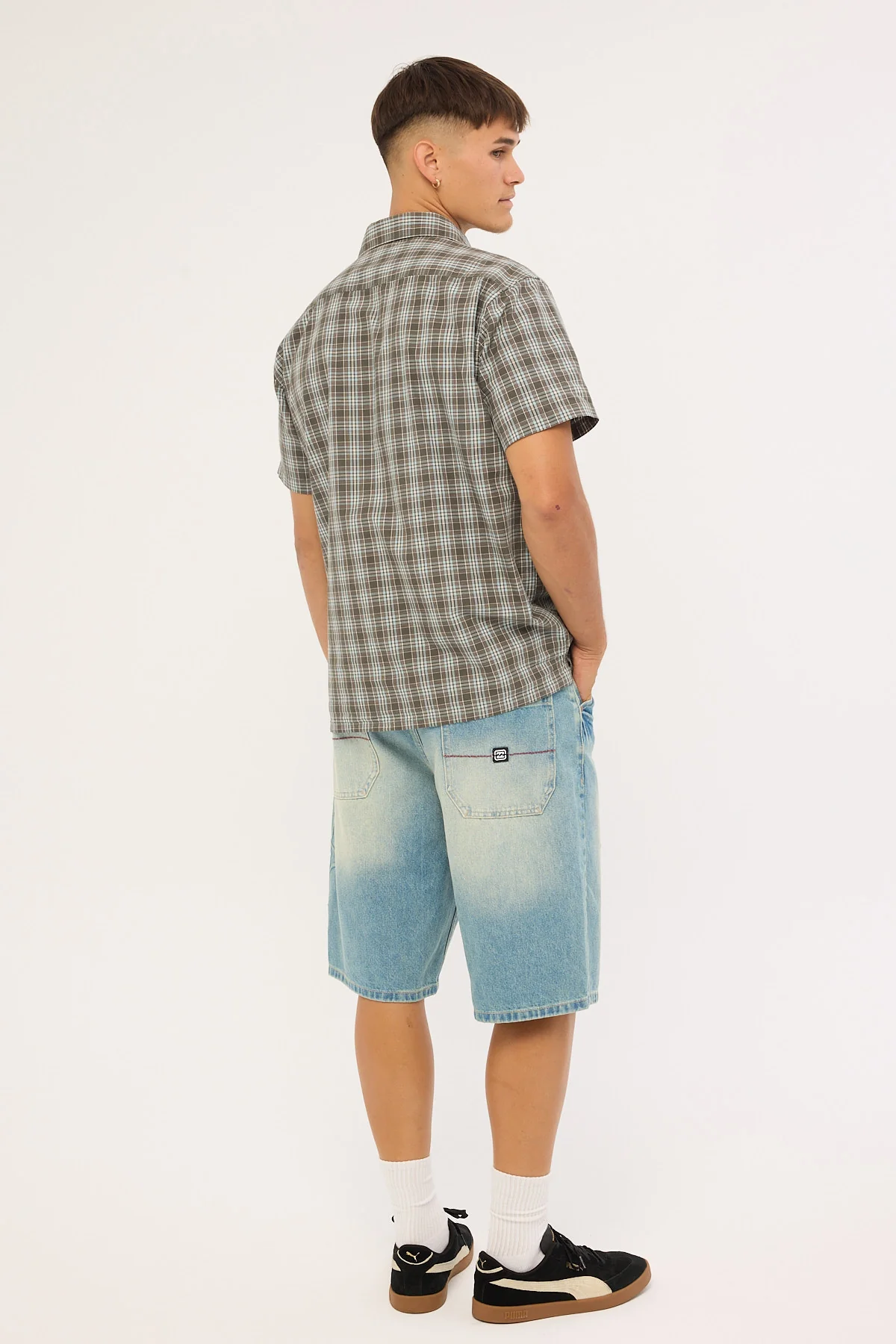Billabong Script Smoko Denim Short Sun Faded Indigo - Image 3