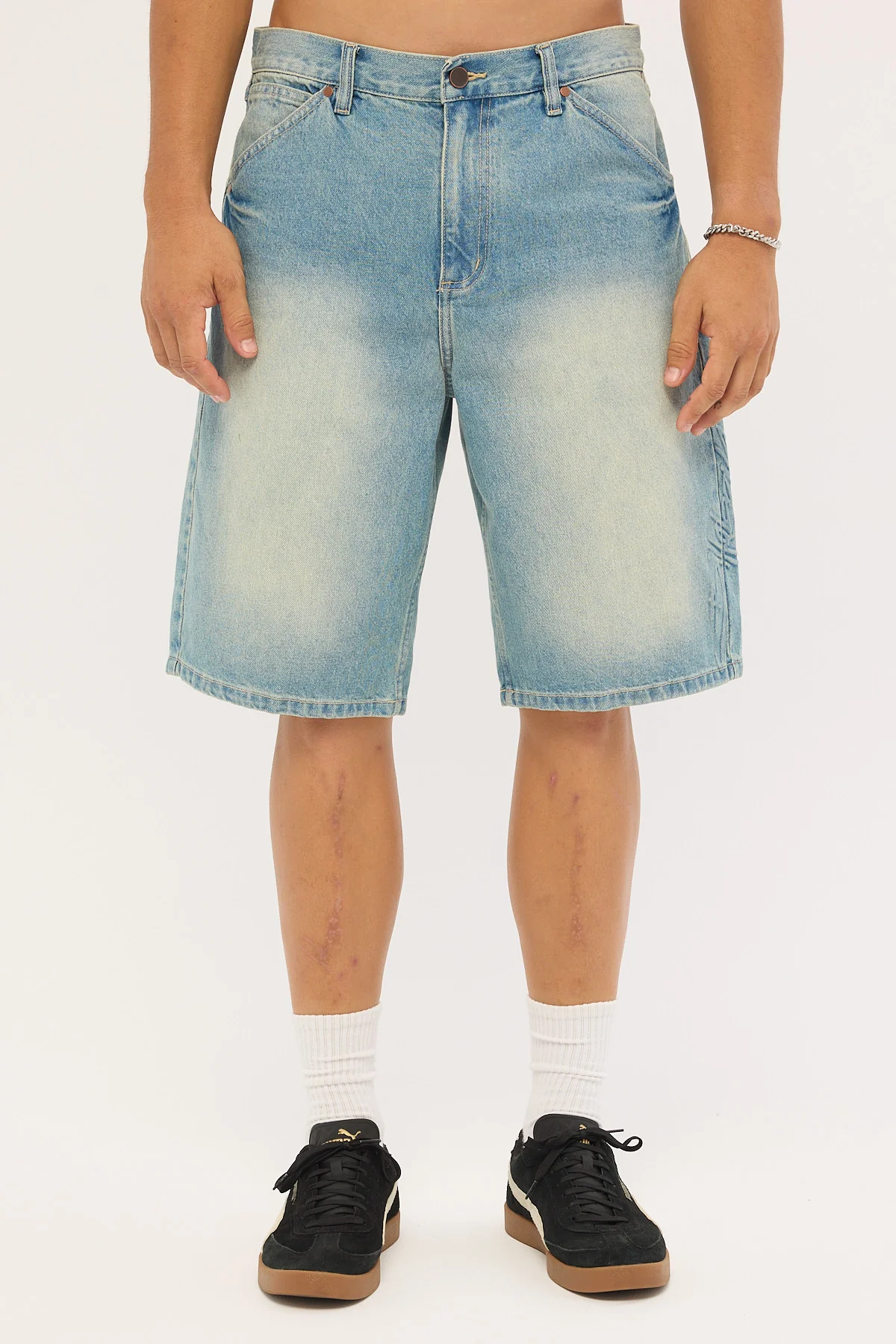 Billabong Script Smoko Denim Short Sun Faded Indigo - Image 7