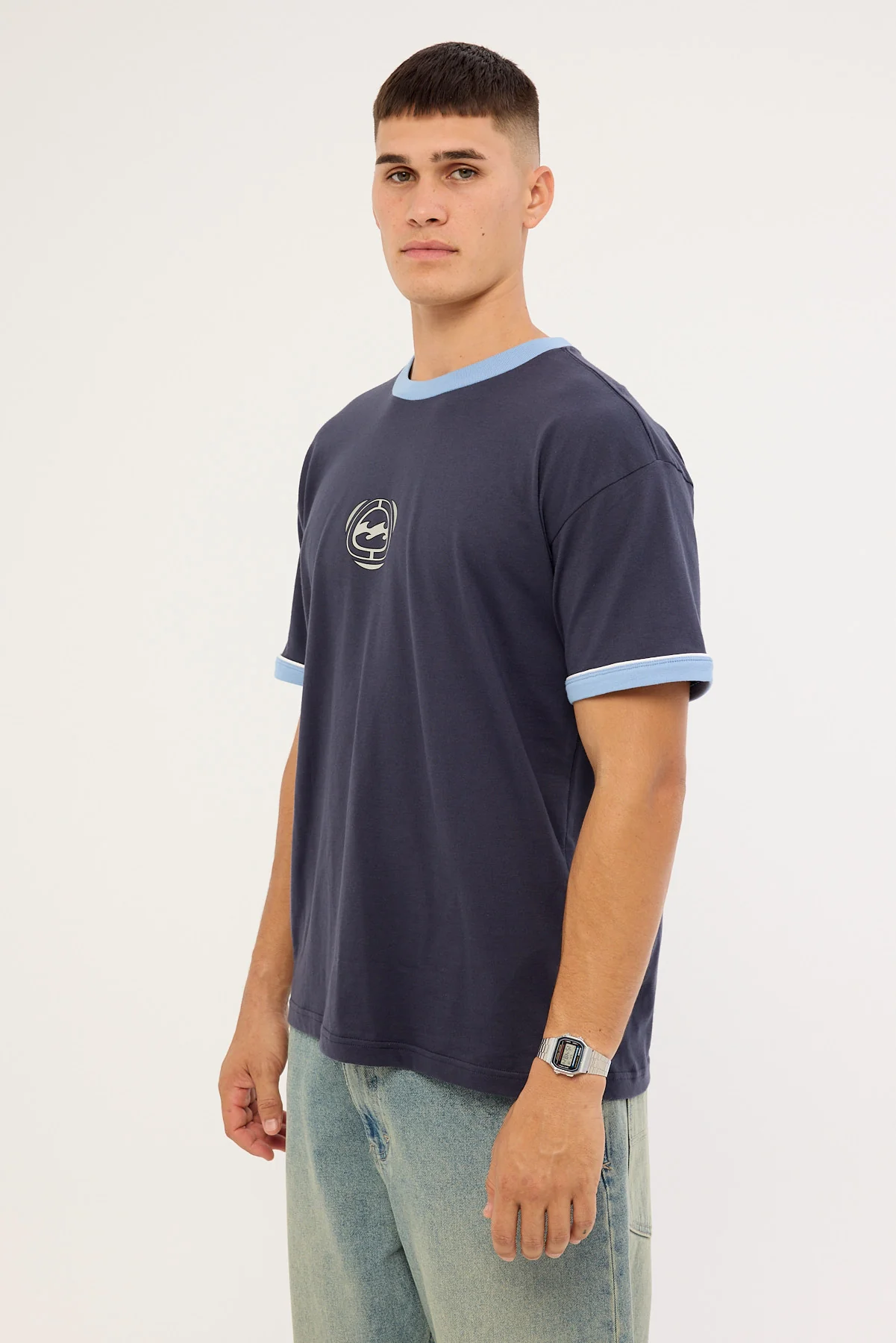 Billabong Spec 73 Ringer Tee Vintage Navy - Image 4