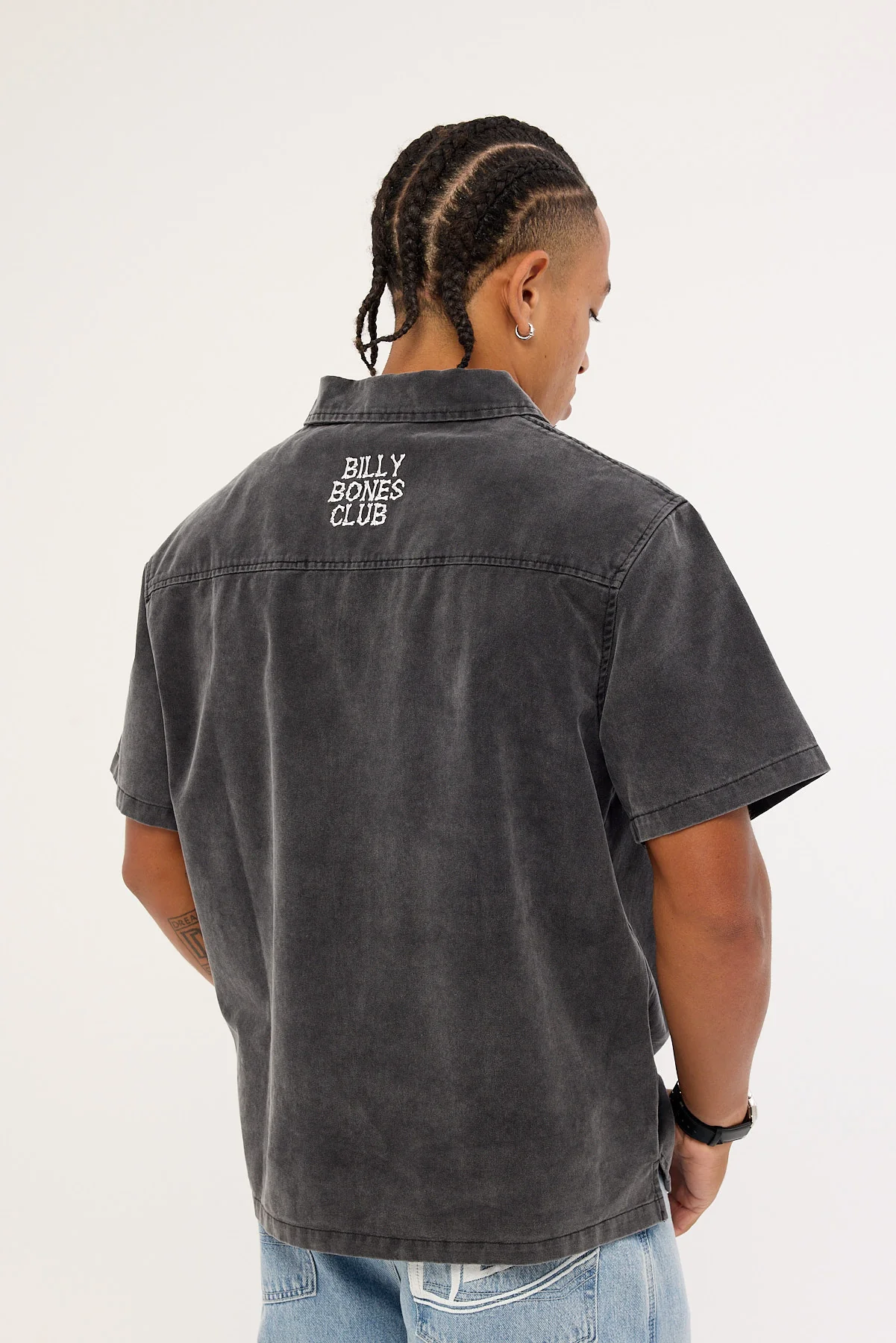 Billy Bones Club Bones Garage Work Shirt Washed Black - Image 4