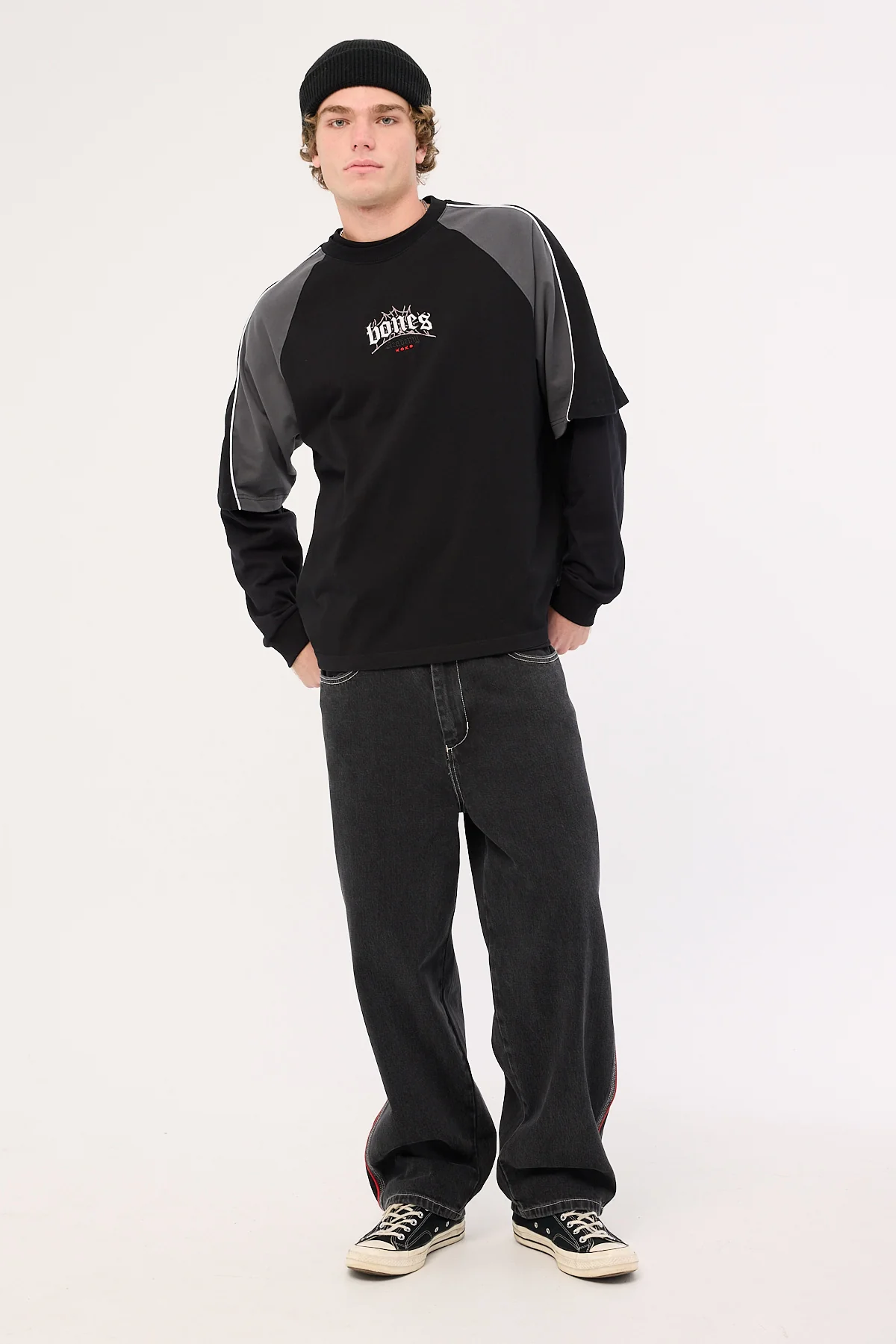 Billy Bones Club Bones Steeze Panel Boxy Tee Black - Image 3