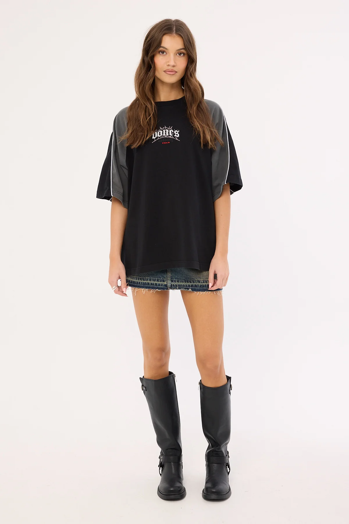Billy Bones Club Bones Steeze Panel Boxy Tee Black - Image 4