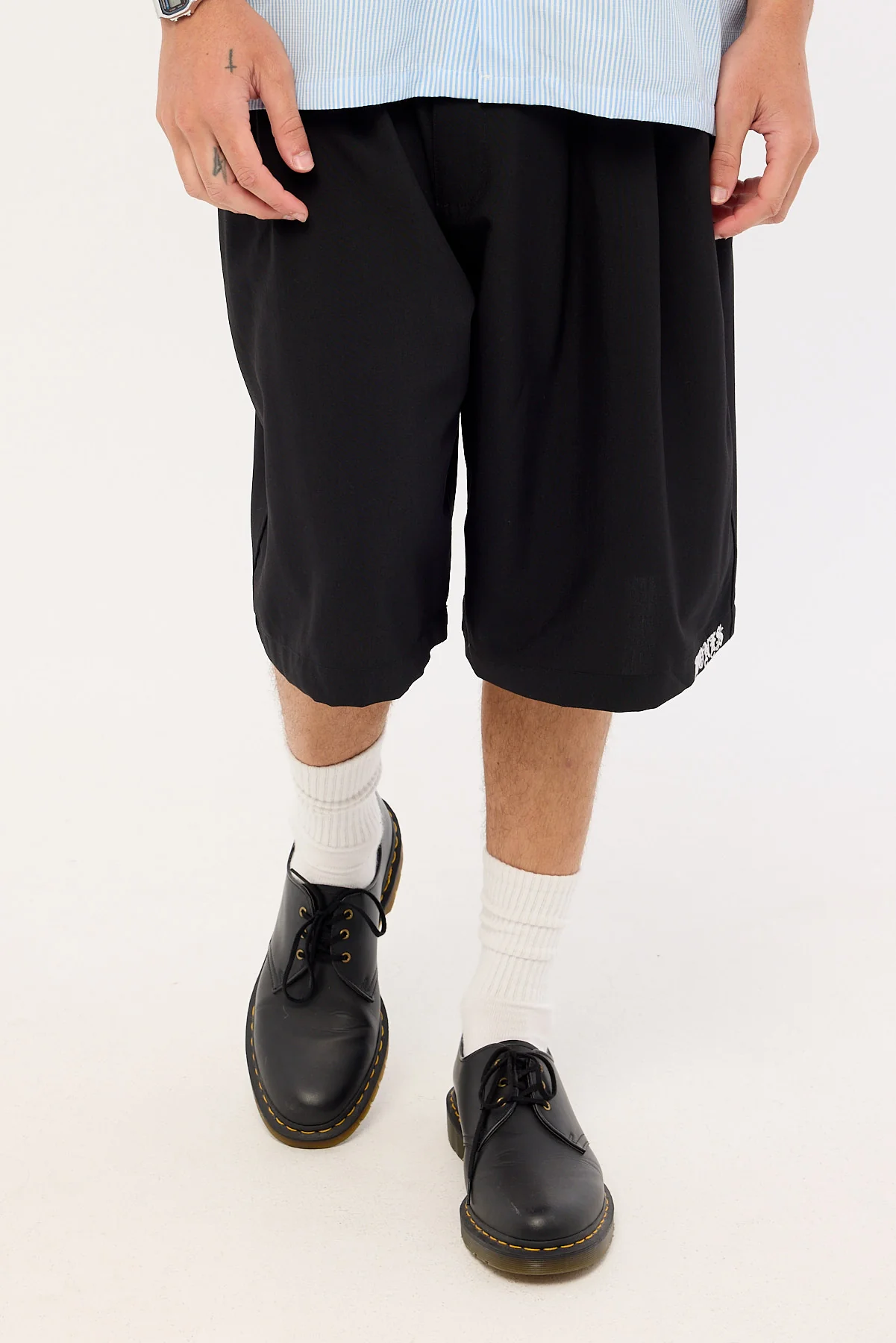 Billy Bones Club Crossbones Pleated Shorts Black - Image 2