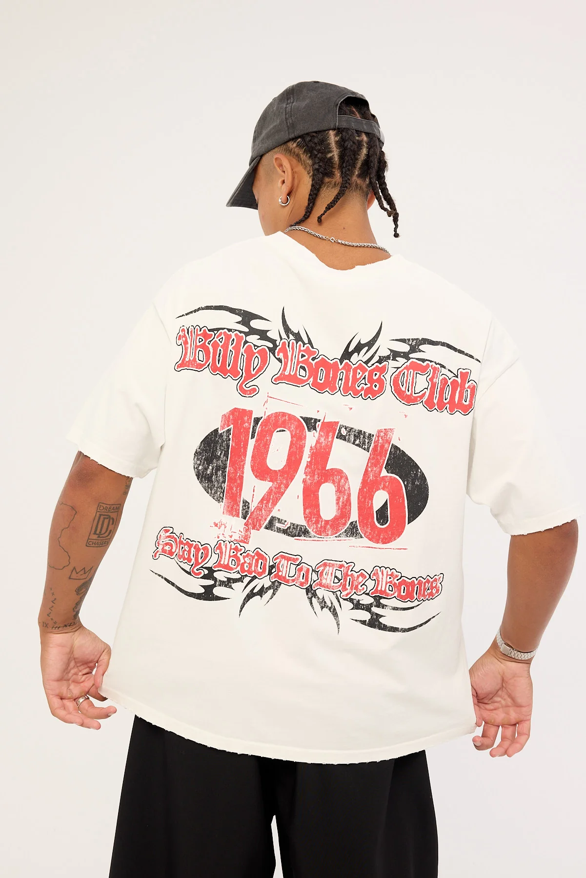 Billy Bones Club Cyber Bones Box Tee Distressed White