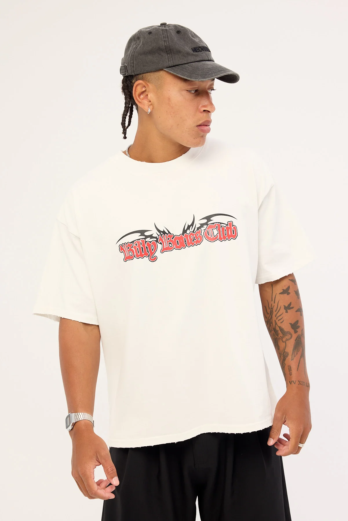 Billy Bones Club Cyber Bones Box Tee Distressed White - Image 3