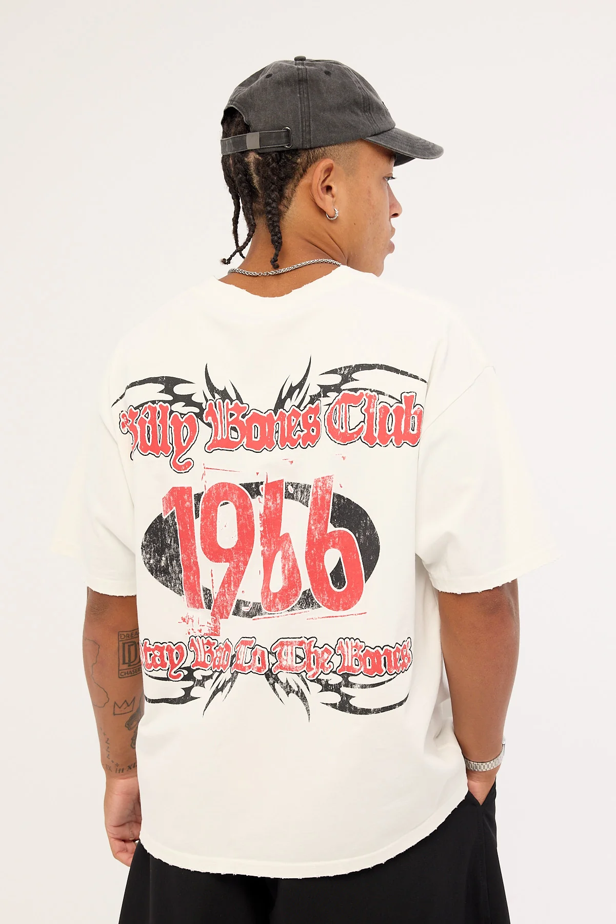 Billy Bones Club Cyber Bones Box Tee Distressed White - Image 5