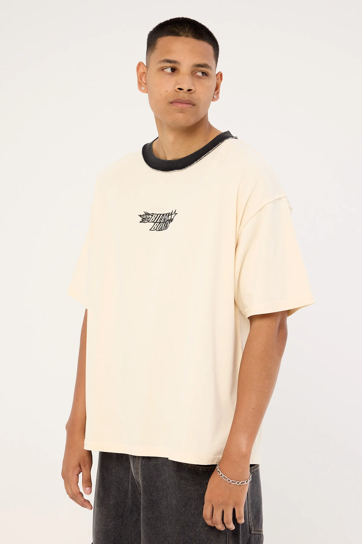 Billy Bones Club Flames Oversized Tee Cream - Image 3