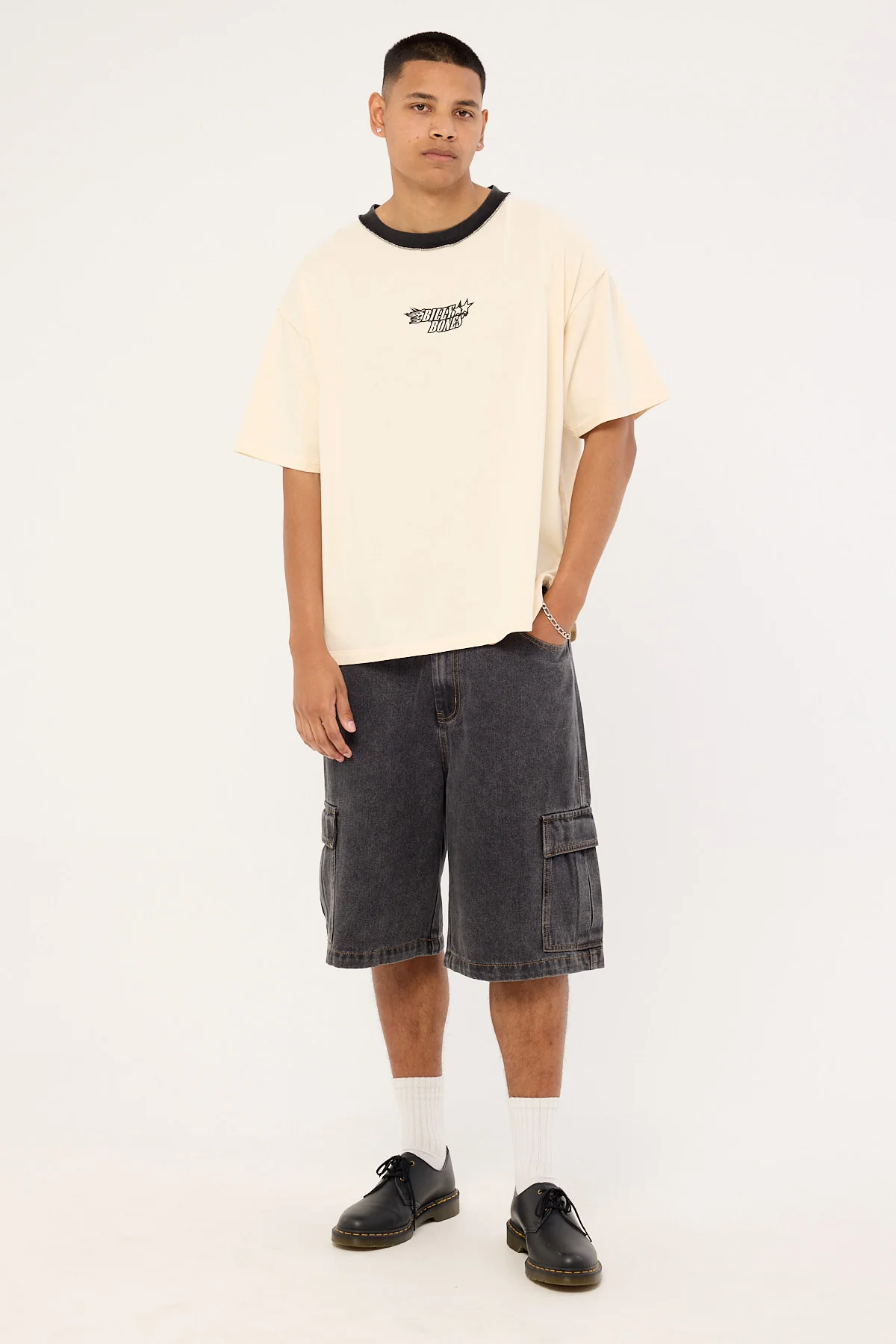 Billy Bones Club Flames Oversized Tee Cream - Image 4