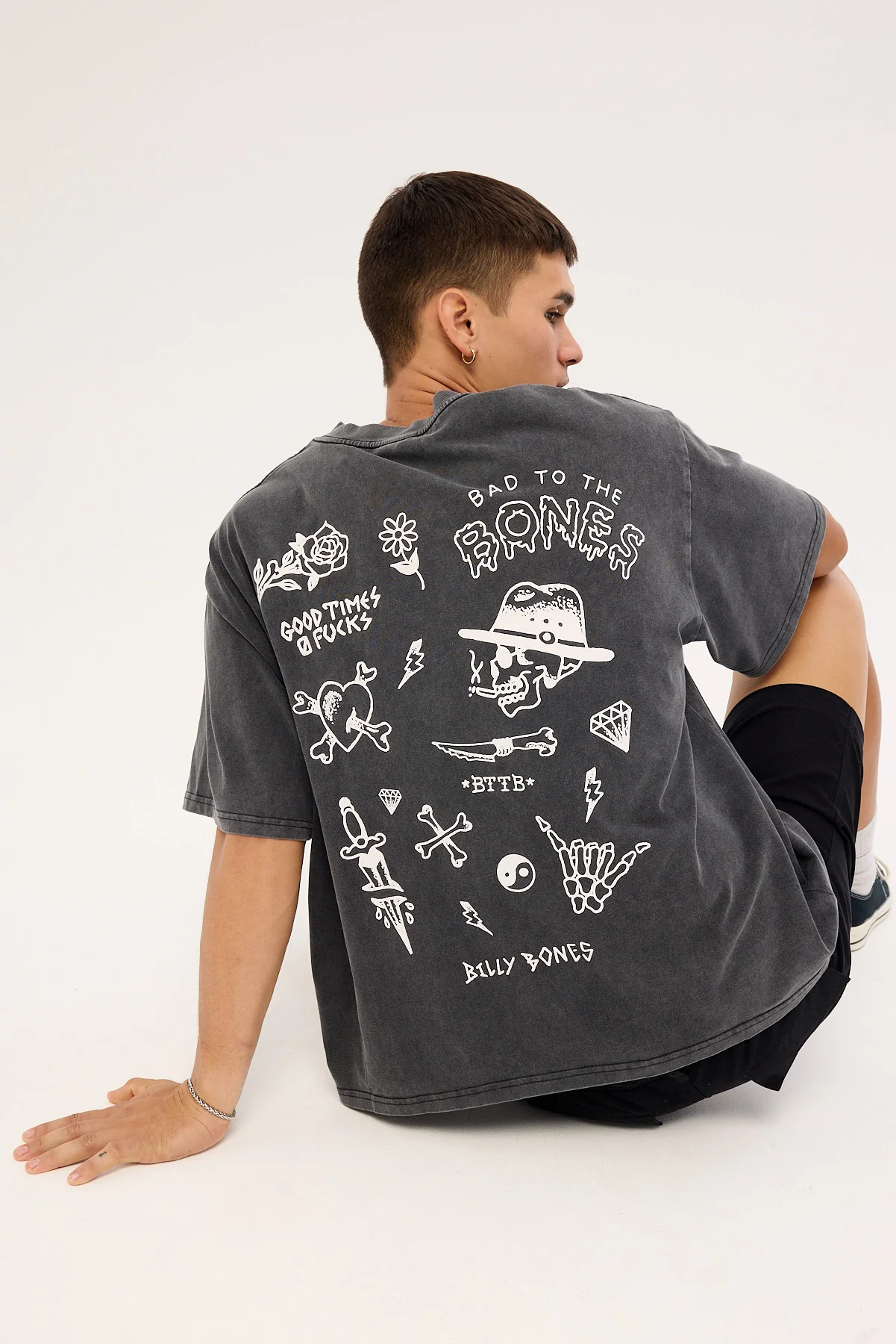 Billy Bones Club Flash Club 3.0 Tee Washed Grey