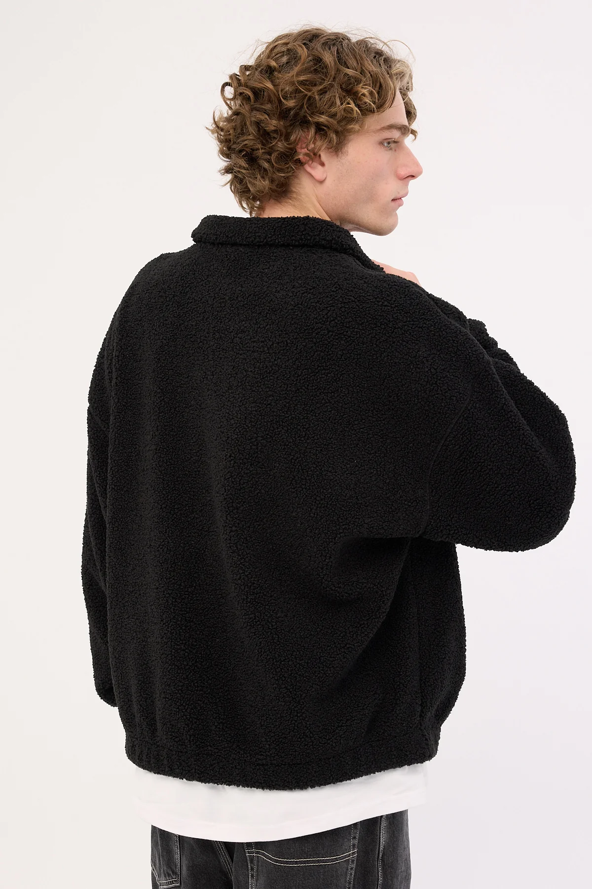 Billy Bones Club Webbed Collar Sherpa 1/4 Zip Black - Image 8