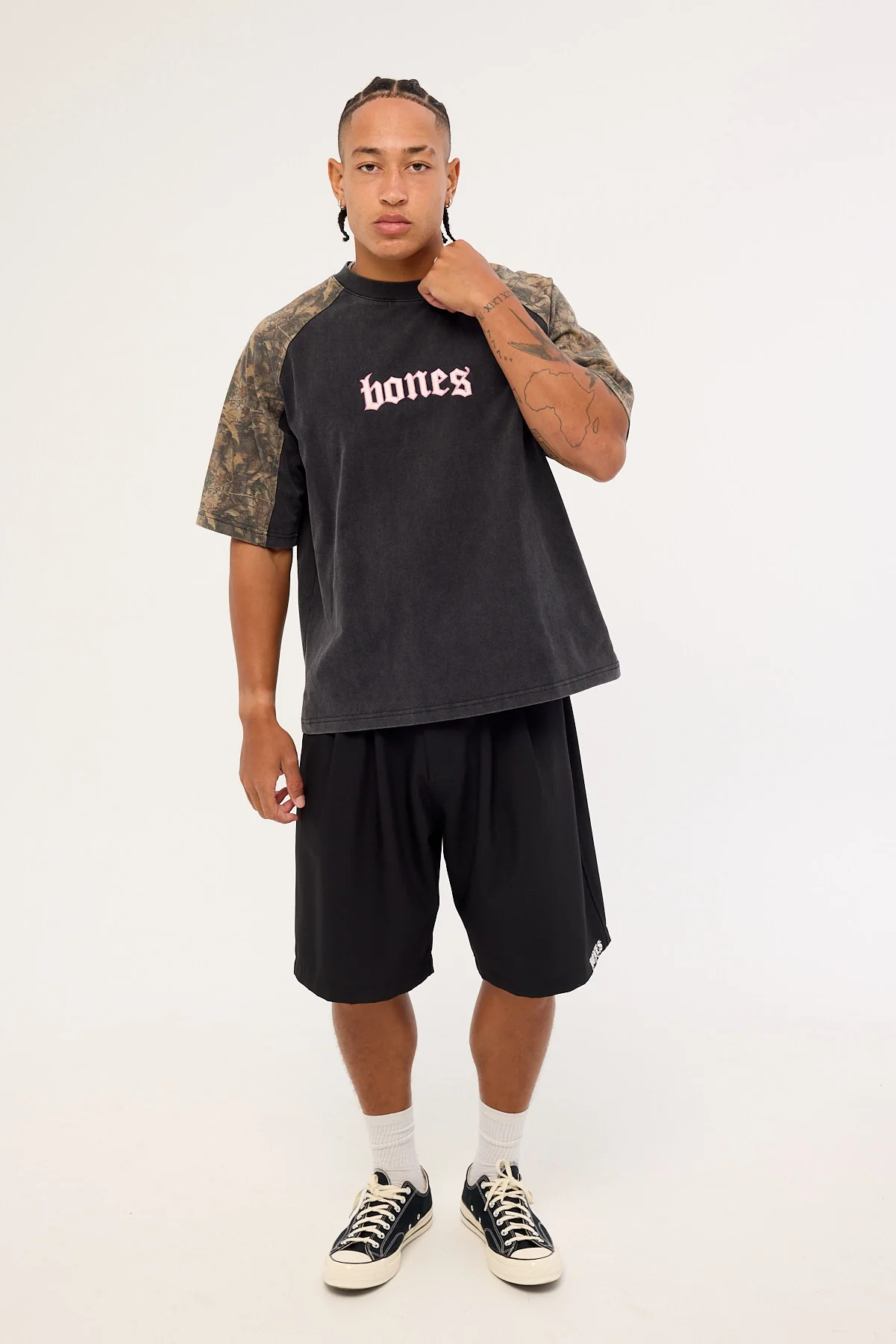 Billy Bones Club Lovers Steeze Panel Tee Washed Black Camo - Image 2