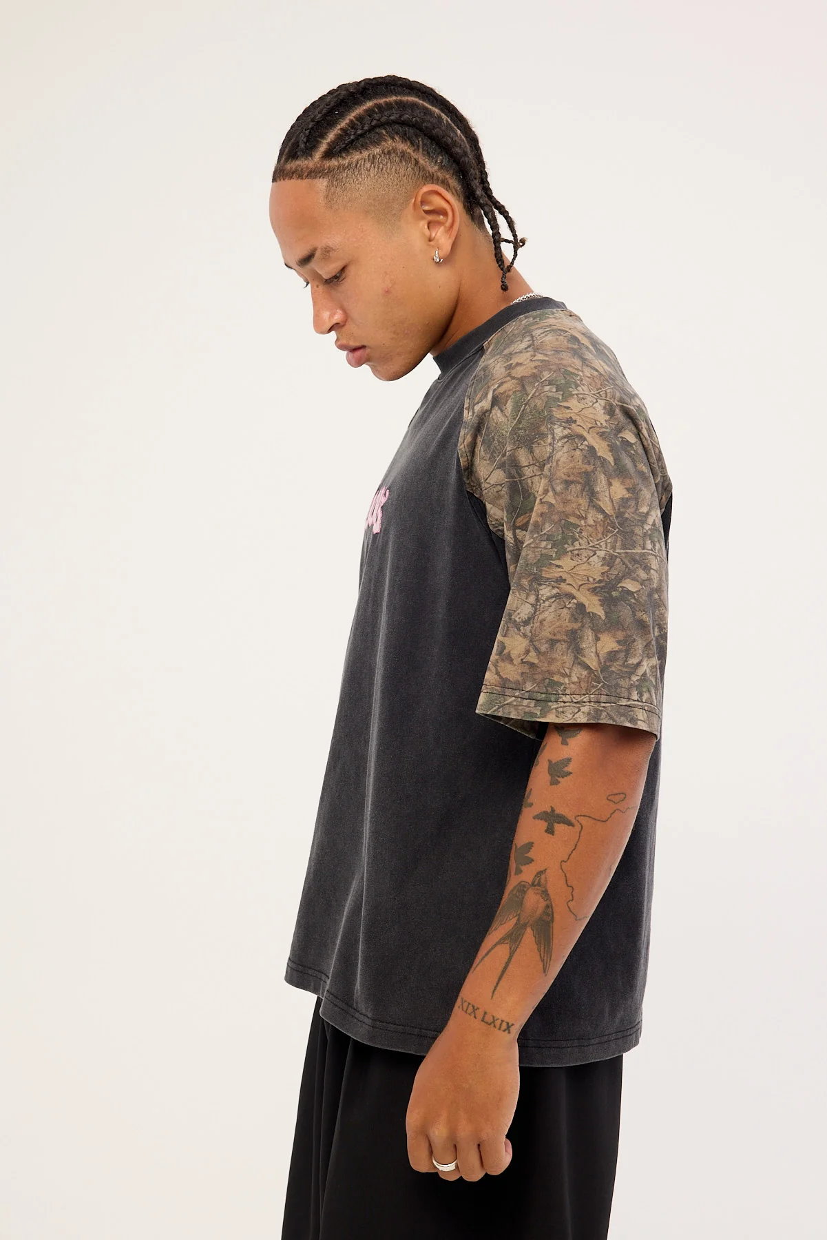 Billy Bones Club Lovers Steeze Panel Tee Washed Black Camo - Image 3