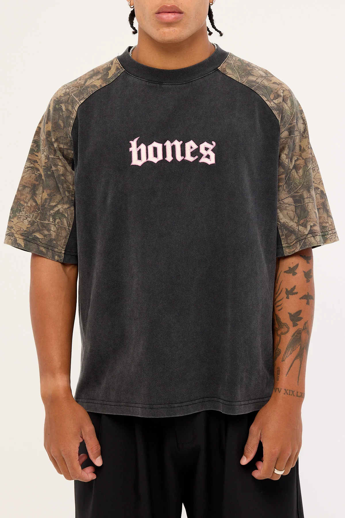 Billy Bones Club Lovers Steeze Panel Tee Washed Black Camo - Image 6