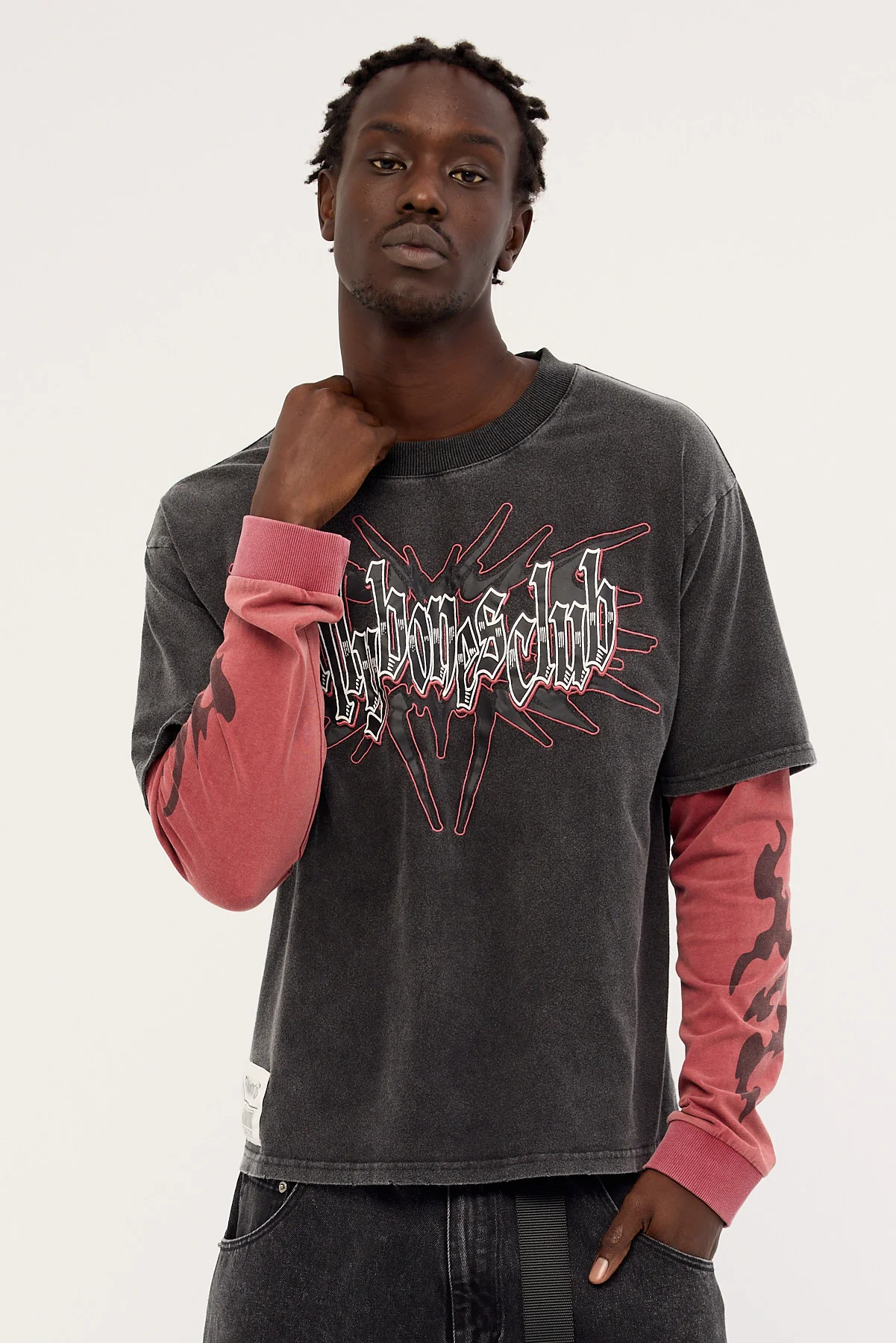 Billy Bones Club Oil Change 2.0 Layered LS Tee Black/Red