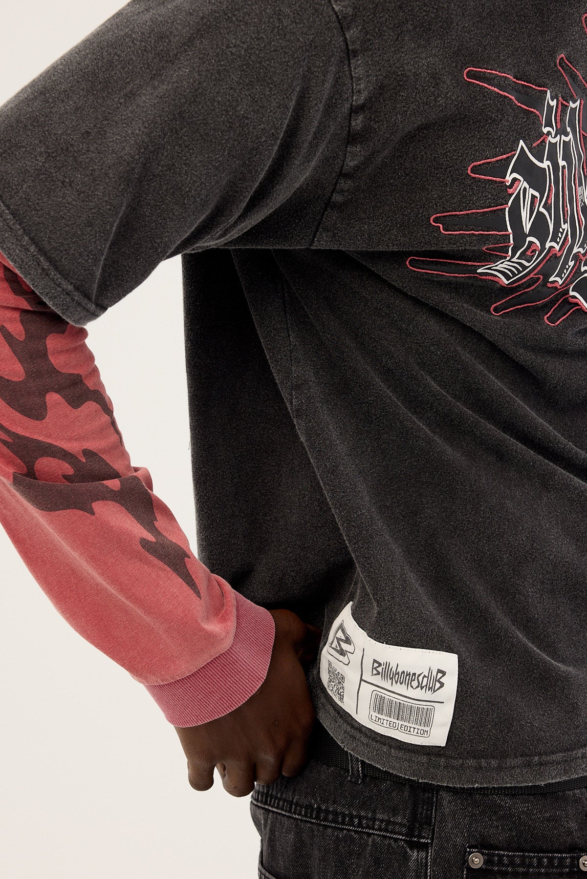 Billy Bones Club Oil Change 2.0 Layered LS Tee Black/Red - Image 5