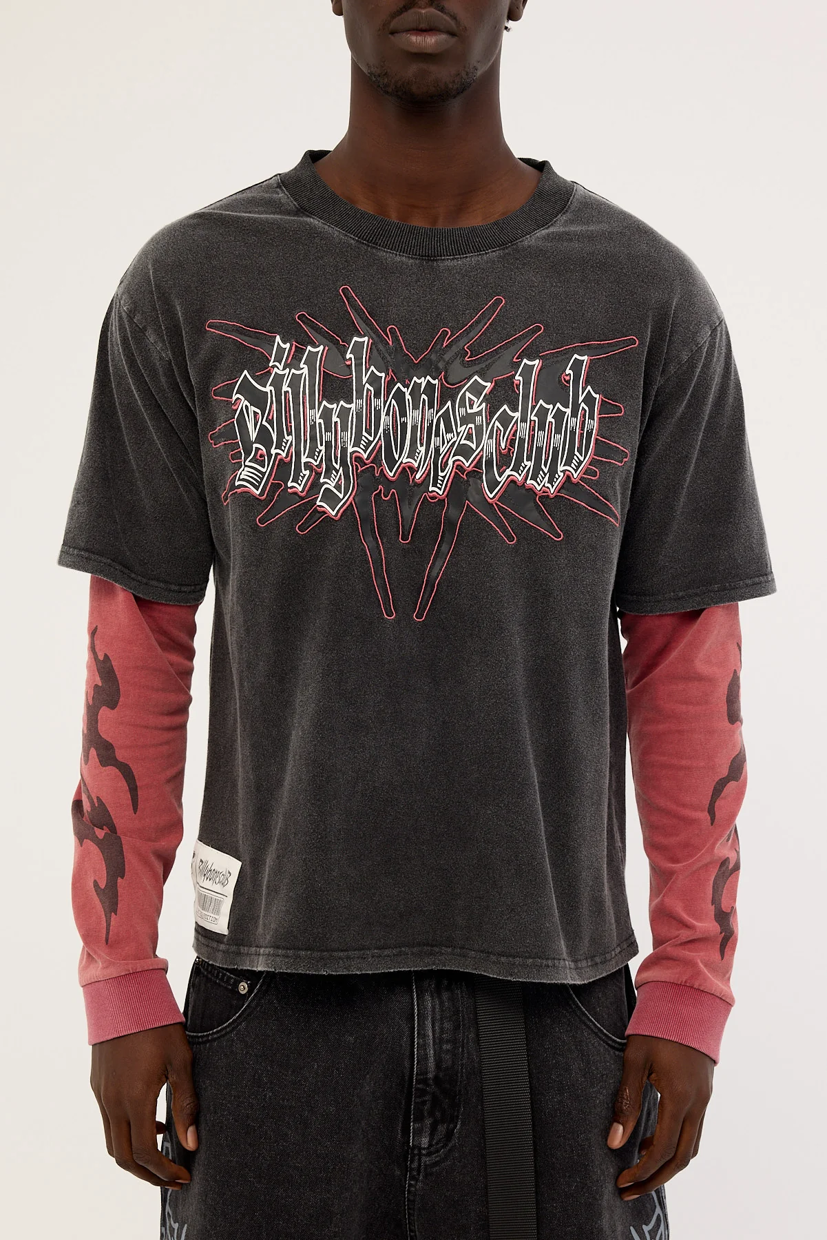 Billy Bones Club Oil Change 2.0 Layered LS Tee Black/Red - Image 6