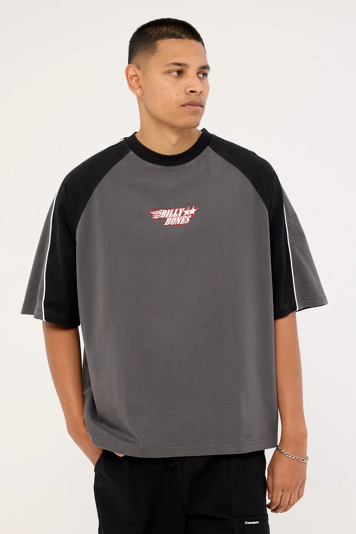 Billy Bones Club Panel Boxy Tee Pewter
