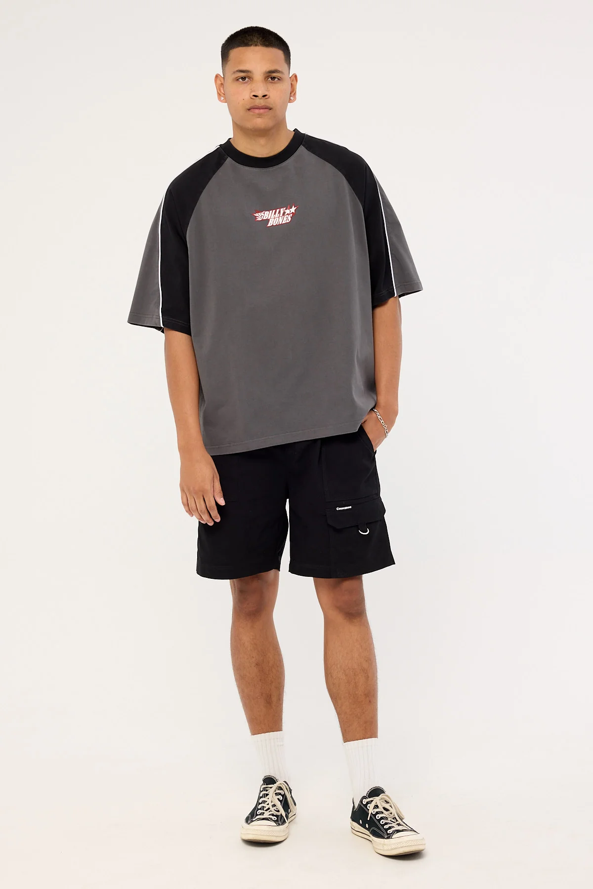 Billy Bones Club Panel Boxy Tee Pewter - Image 2