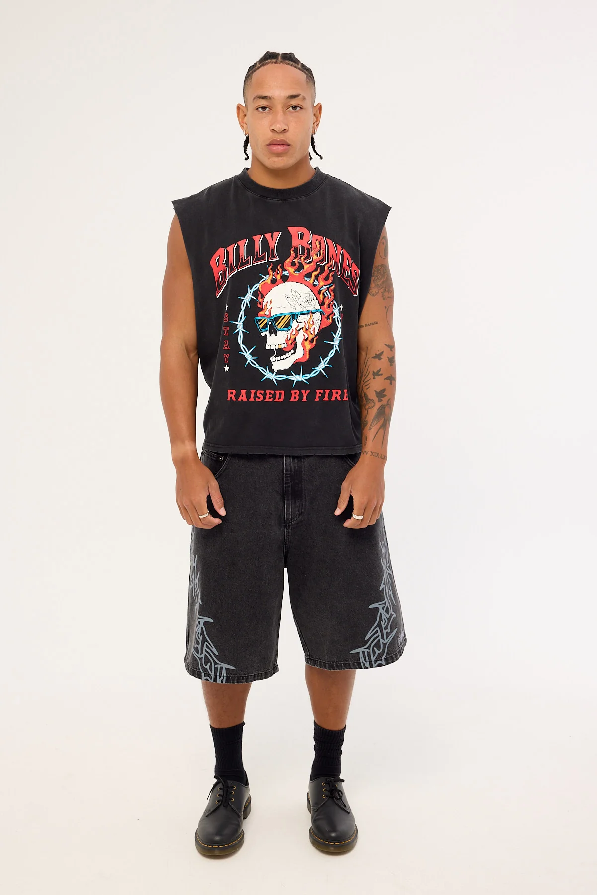 Billy Bones Club Raised by Fire Muscle Tank Washed Black - Image 2