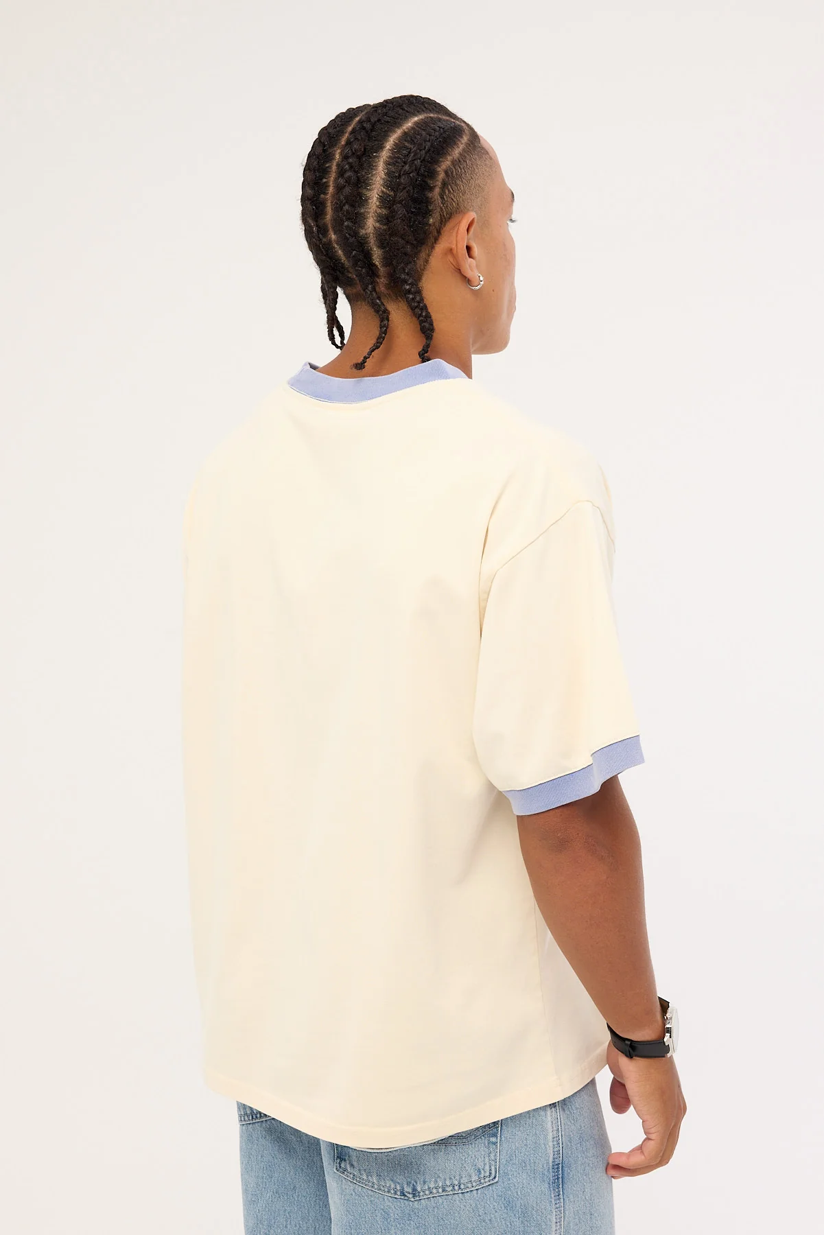 Billy Bones Club Raised by Fire Ringer Tee Vintage White/Blue - Image 4