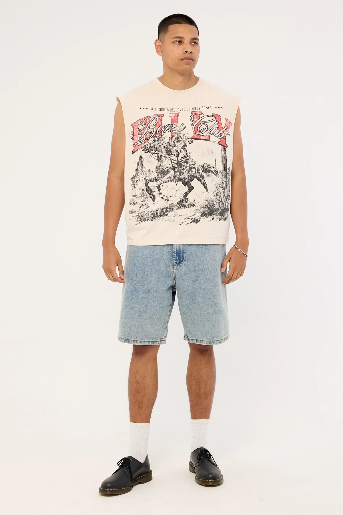 Billy Bones Club Route 66 Boxy Muscle Tank Pepper - Image 3