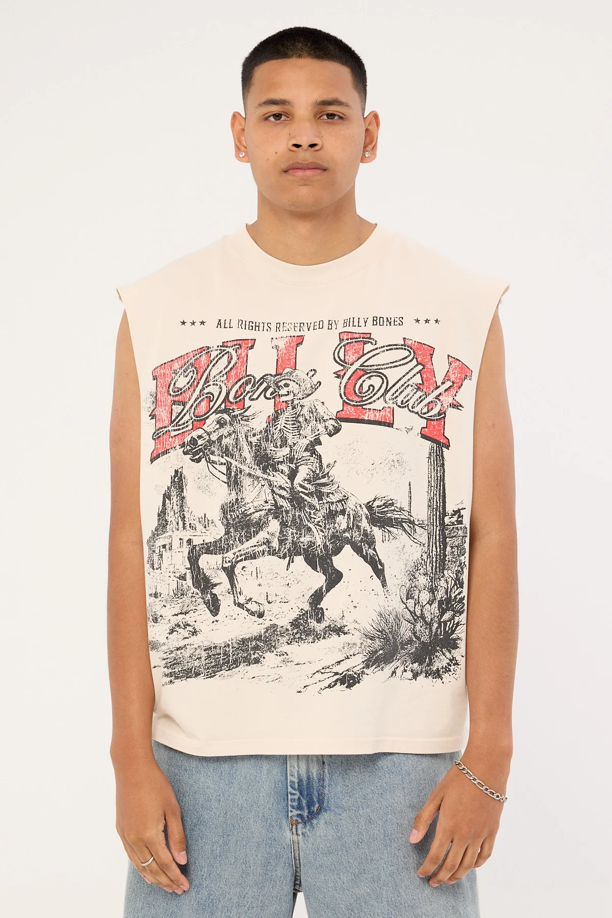 Billy Bones Club Route 66 Boxy Muscle Tank Pepper - Image 4