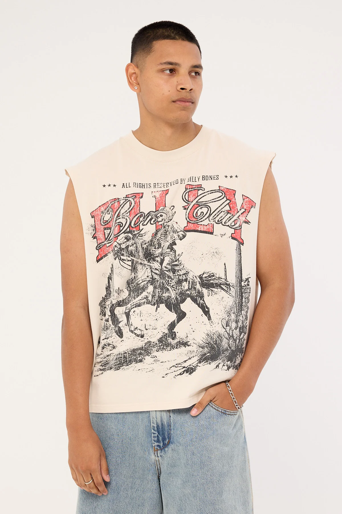 Billy Bones Club Route 66 Boxy Muscle Tank Pepper - Image 5