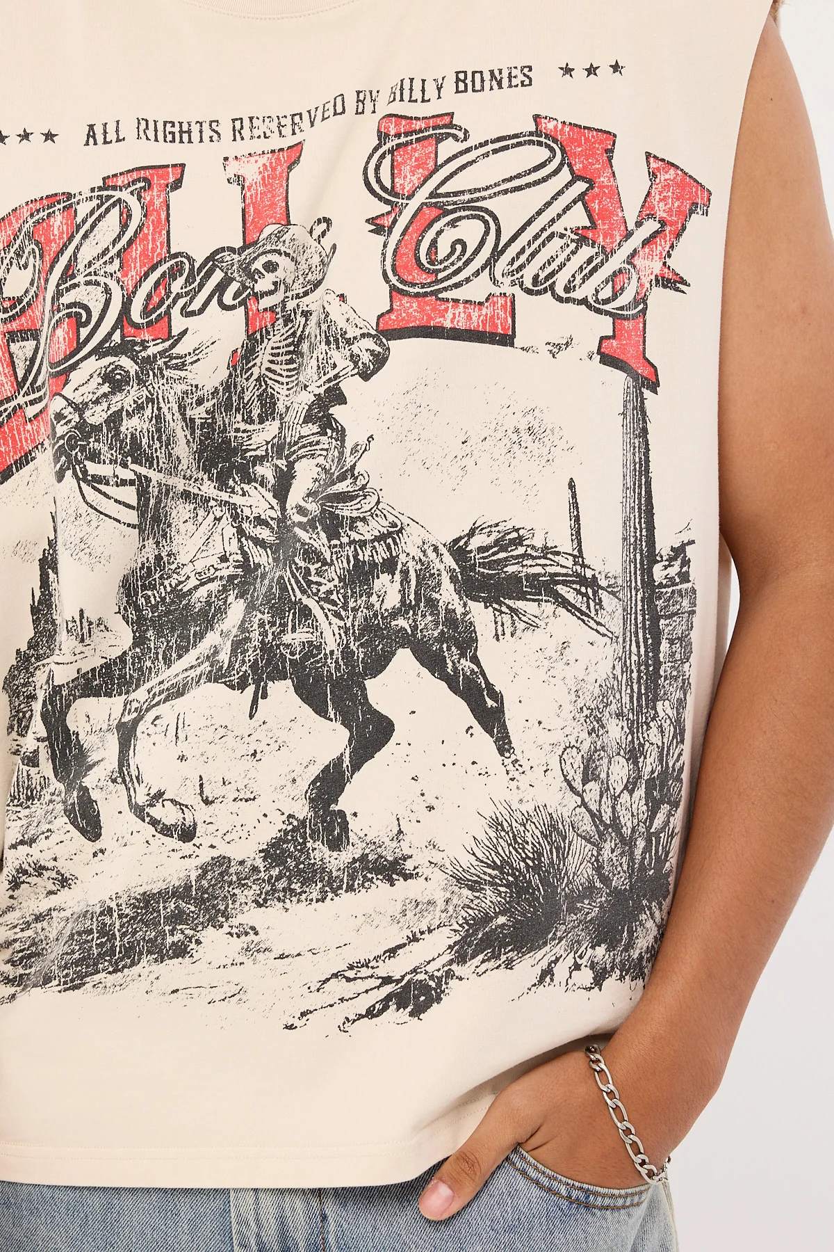 Billy Bones Club Route 66 Boxy Muscle Tank Pepper - Image 6