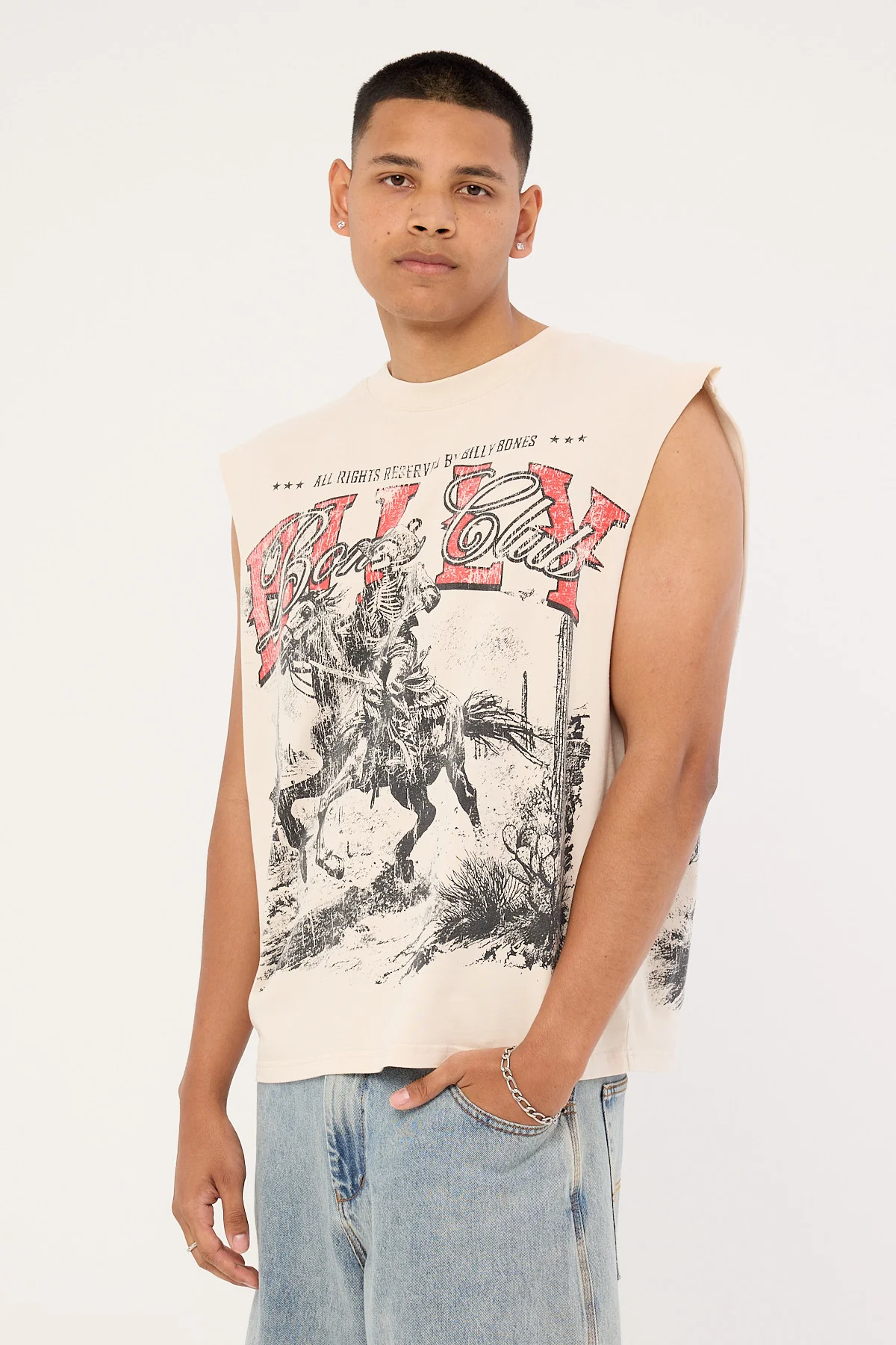 Billy Bones Club Route 66 Boxy Muscle Tank Pepper - Image 7