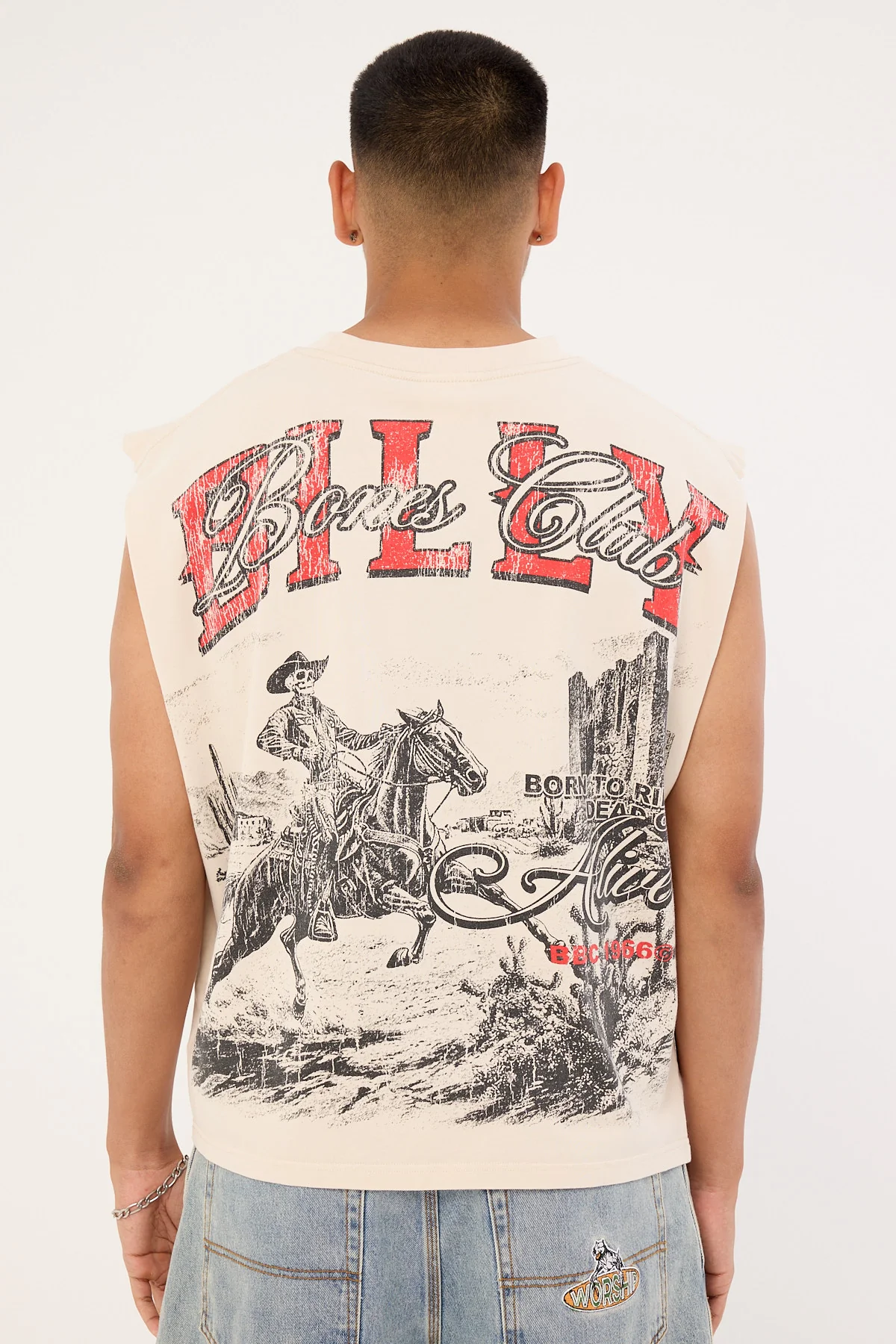 Billy Bones Club Route 66 Boxy Muscle Tank Pepper - Image 8