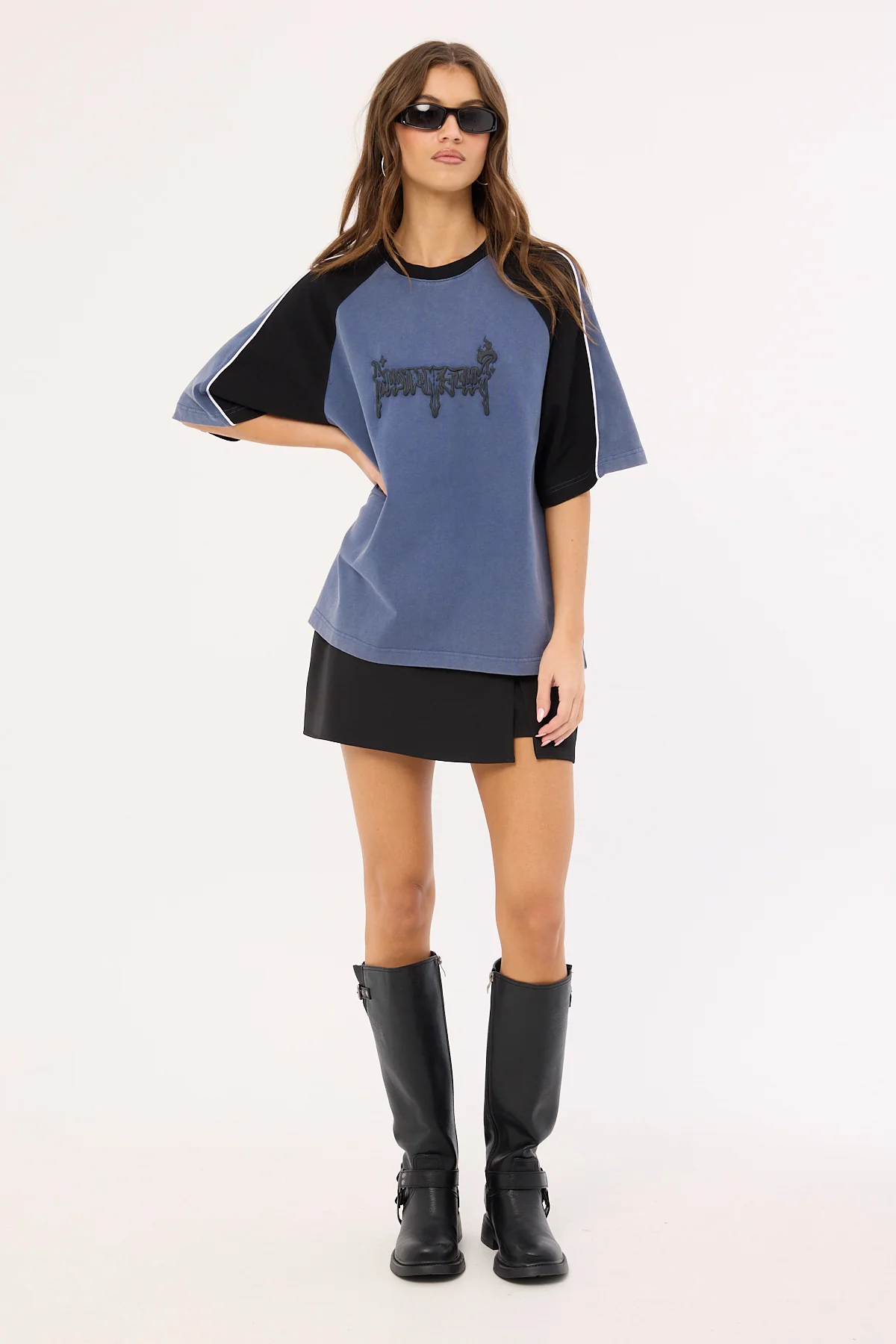 Billy Bones Club Small Steps Panel Boxy Tee Blue - Image 3