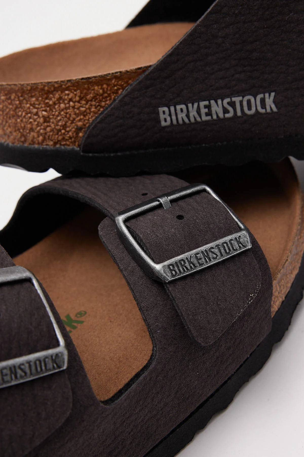 Birkenstock Arizona Desert Dust Vegan BirkiBuc Narrow Black - Image 2
