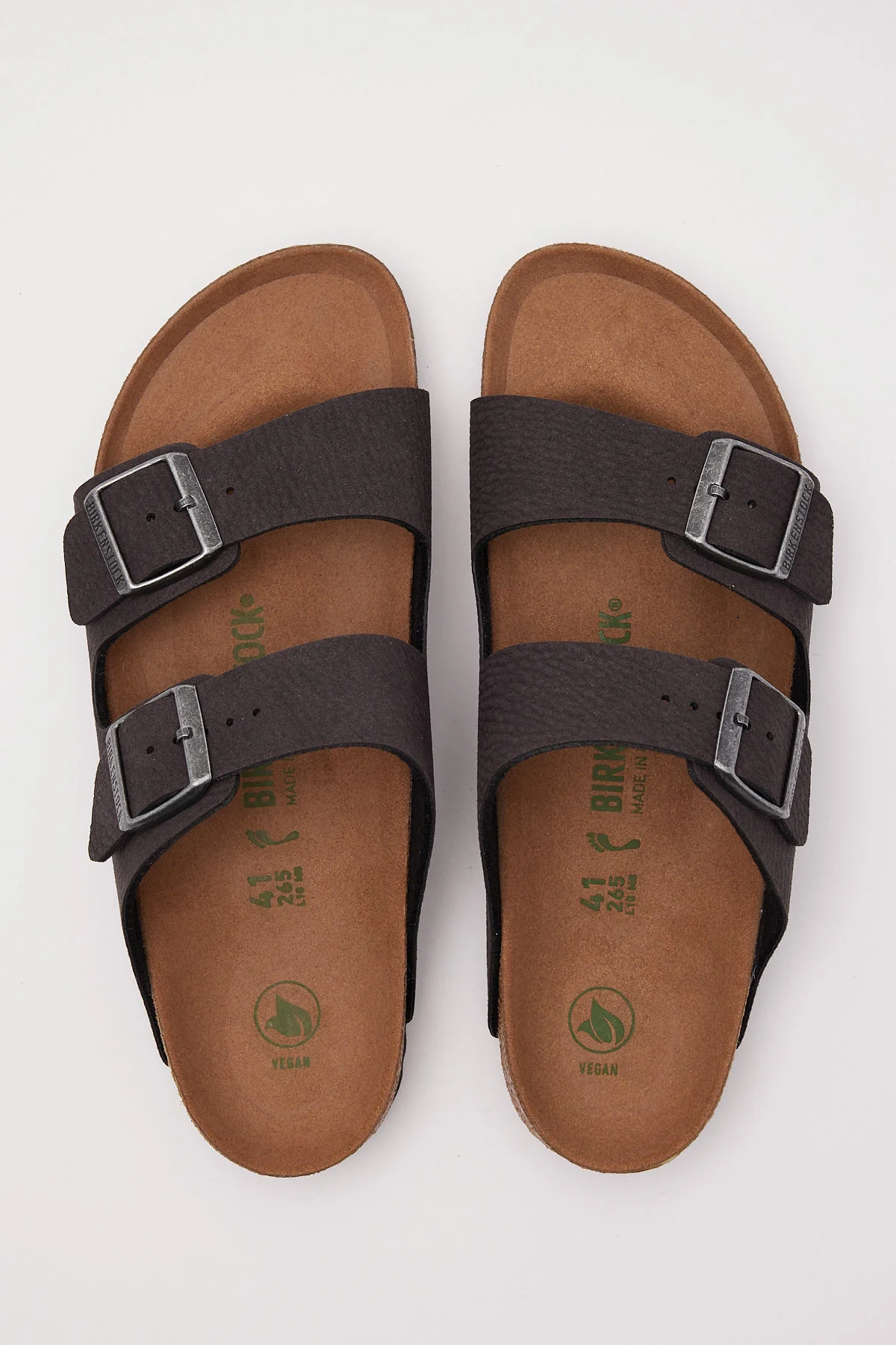 Birkenstock Arizona Desert Dust Vegan BirkiBuc Narrow Black - Image 4