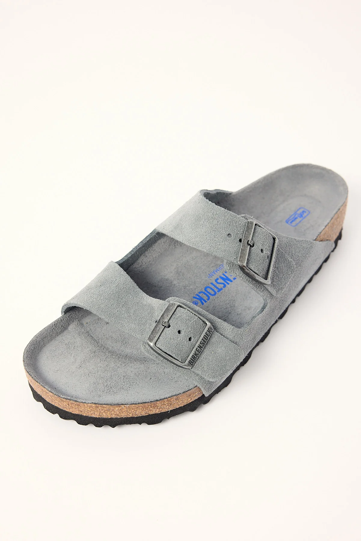 Birkenstock Arizona SFB Suede Leather Basalt Grey Tonal Footbed - Image 2