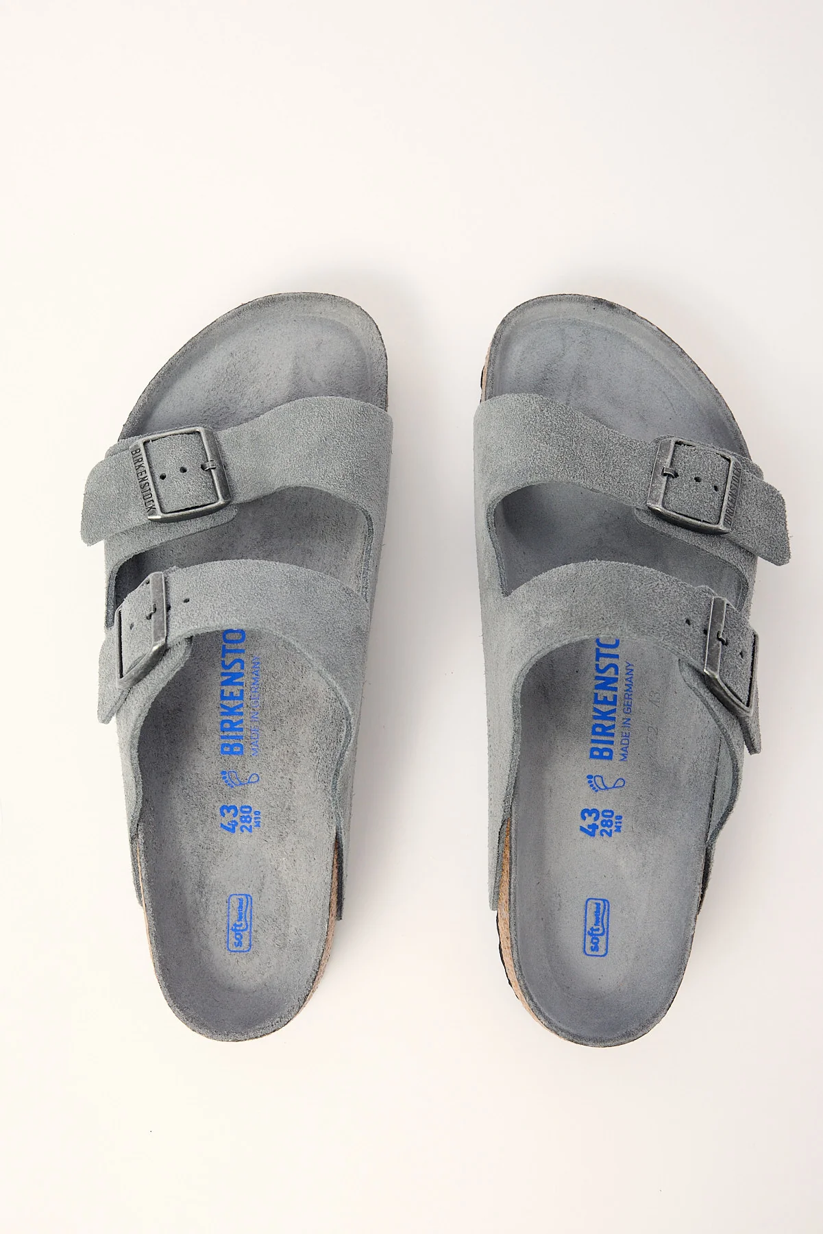 Birkenstock Arizona SFB Suede Leather Basalt Grey Tonal Footbed - Image 3
